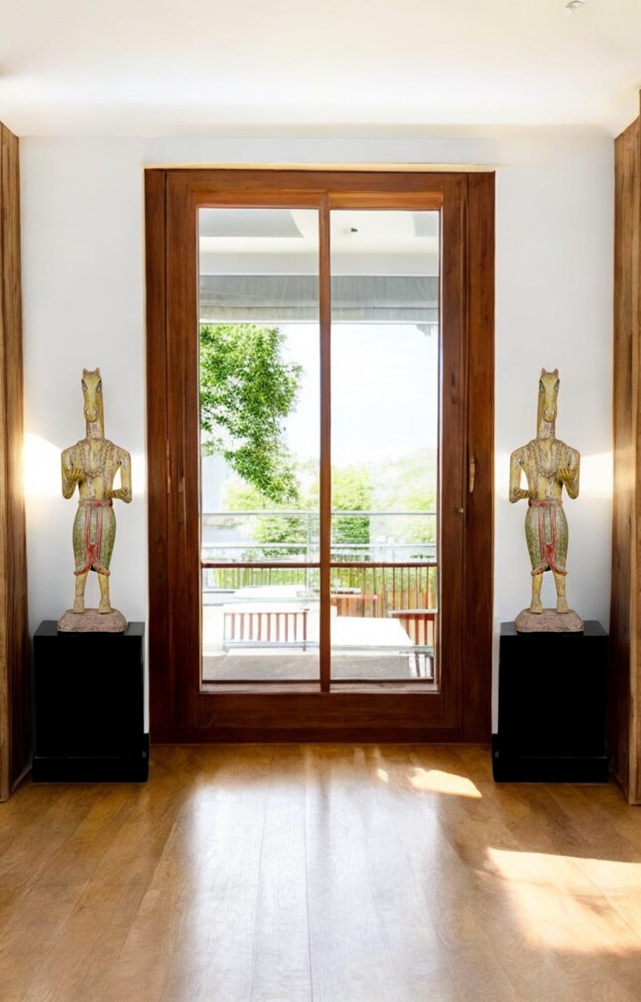 Wooden Dwarpal Statue