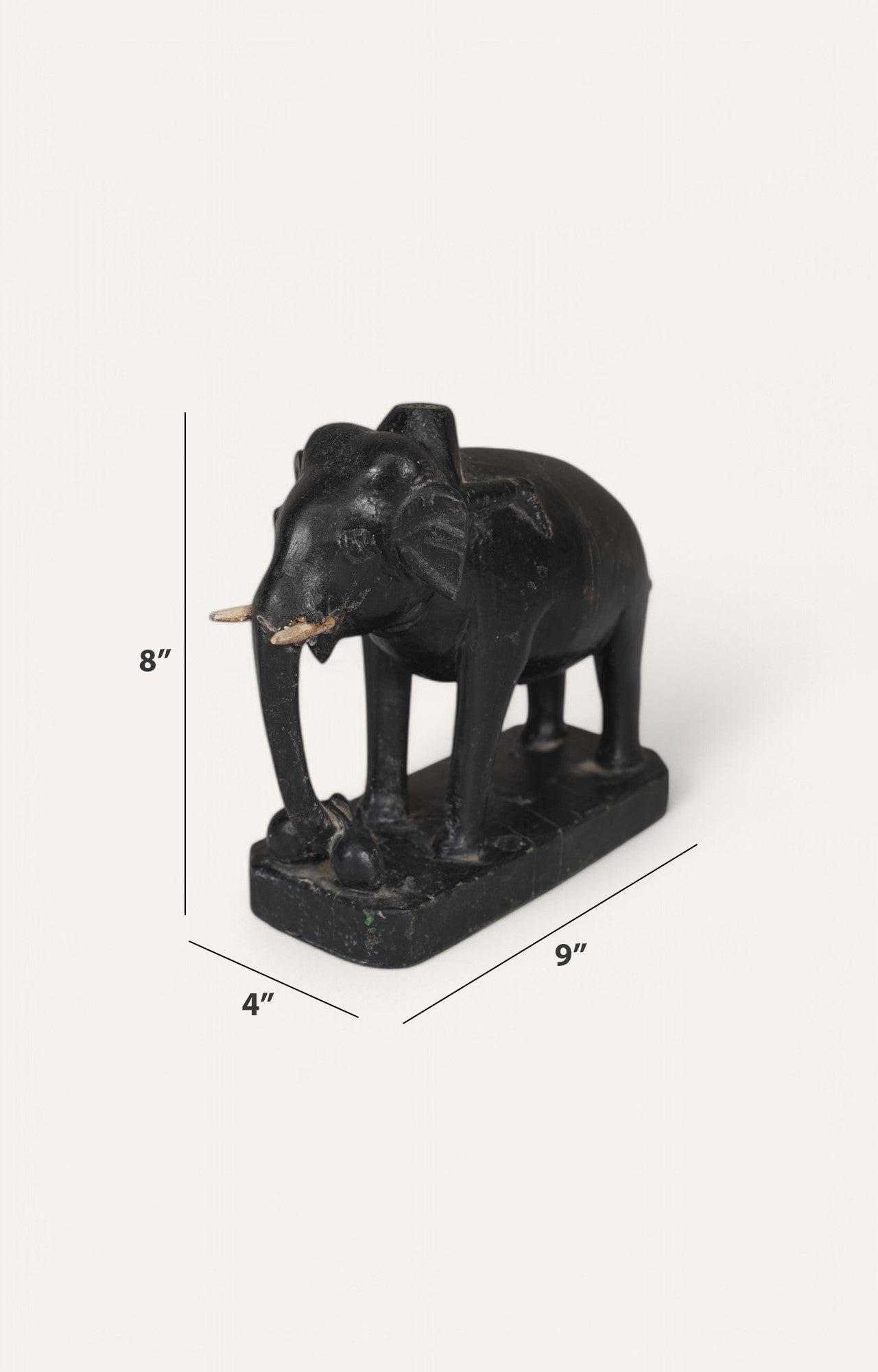 black elephant in wood