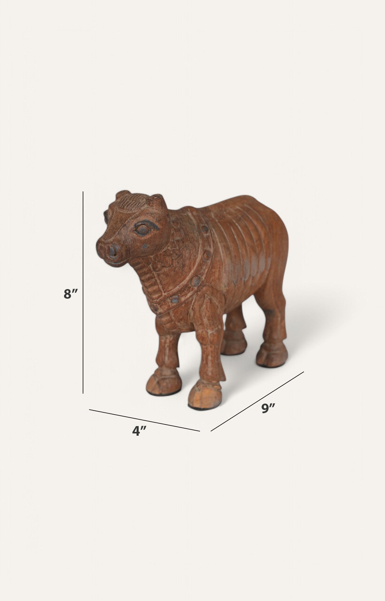 decorative wooden bull