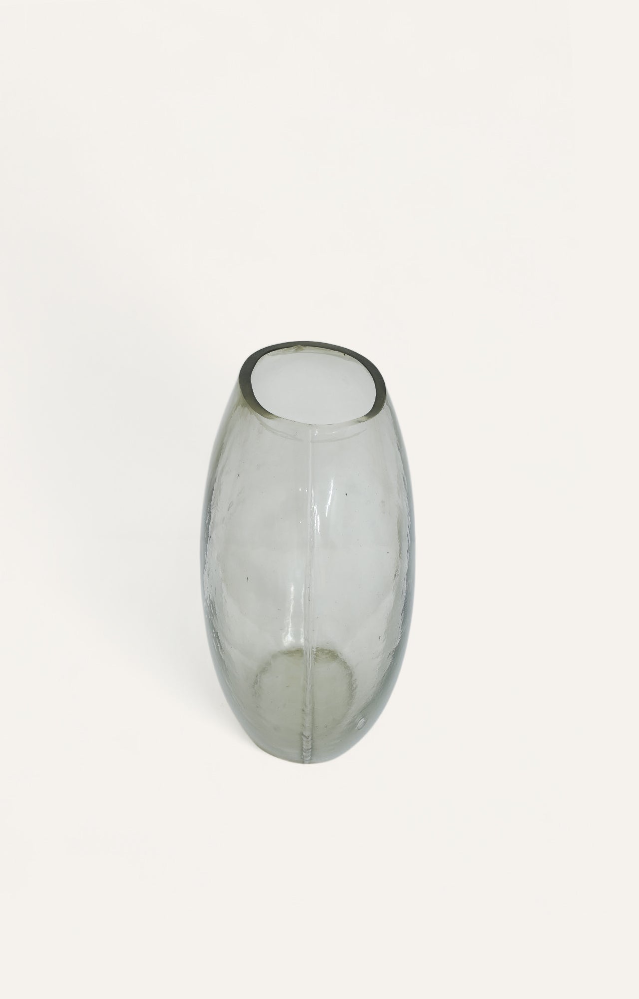 Smoky Oval Glass Pot