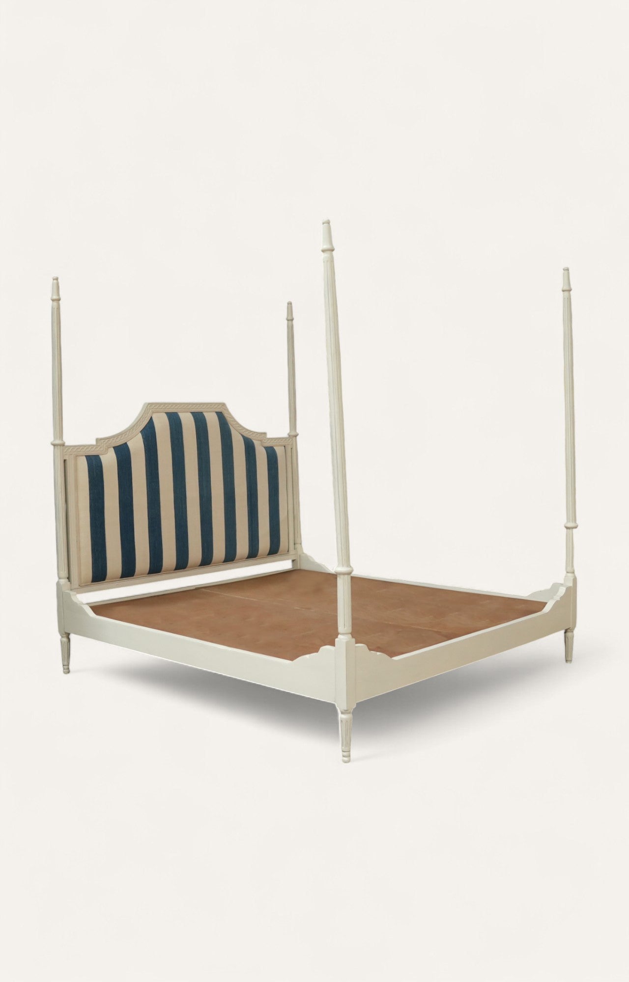 Striped Dhurrie Upholstered Bed