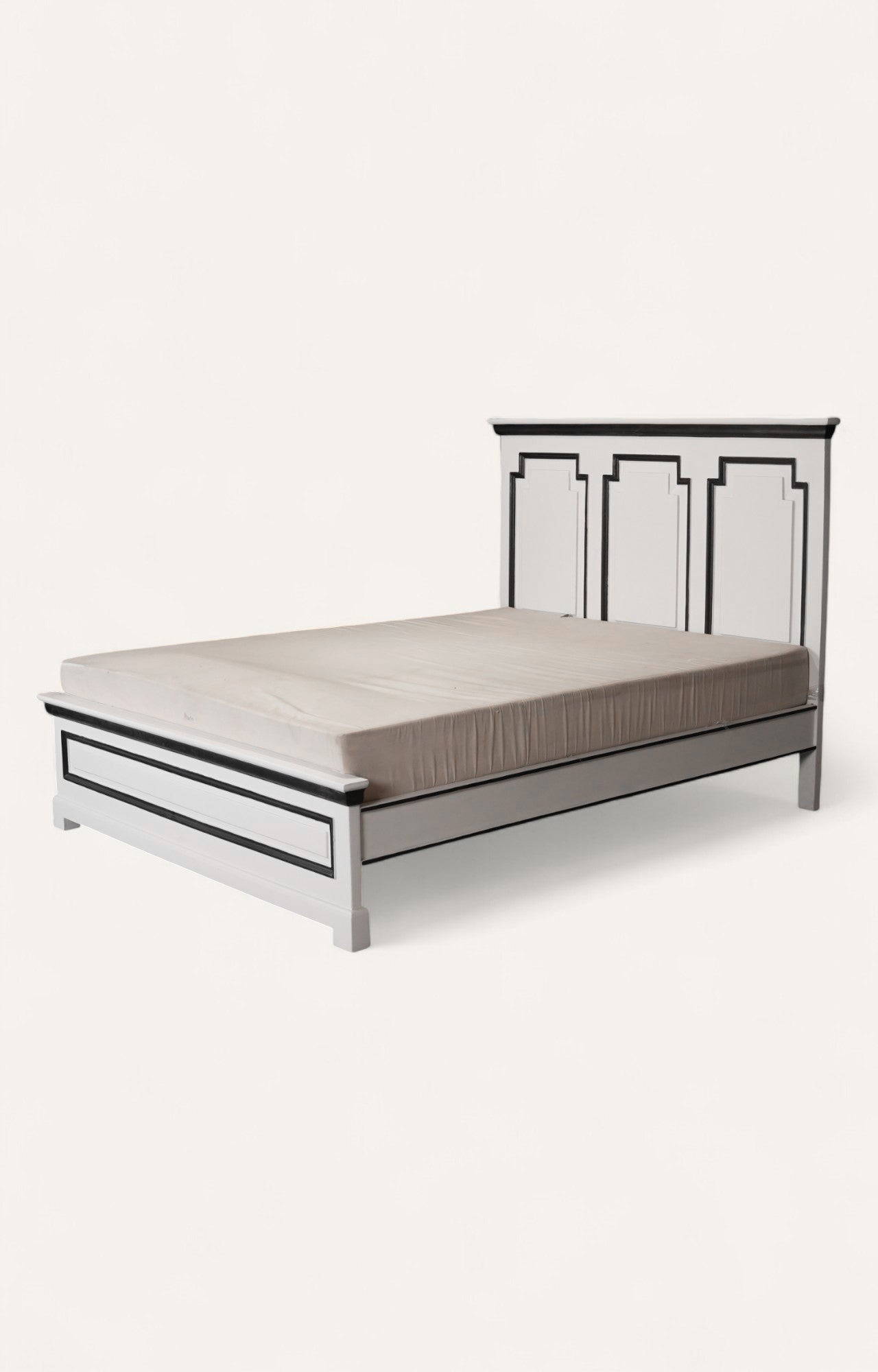 Modern Geometric Wood Bed