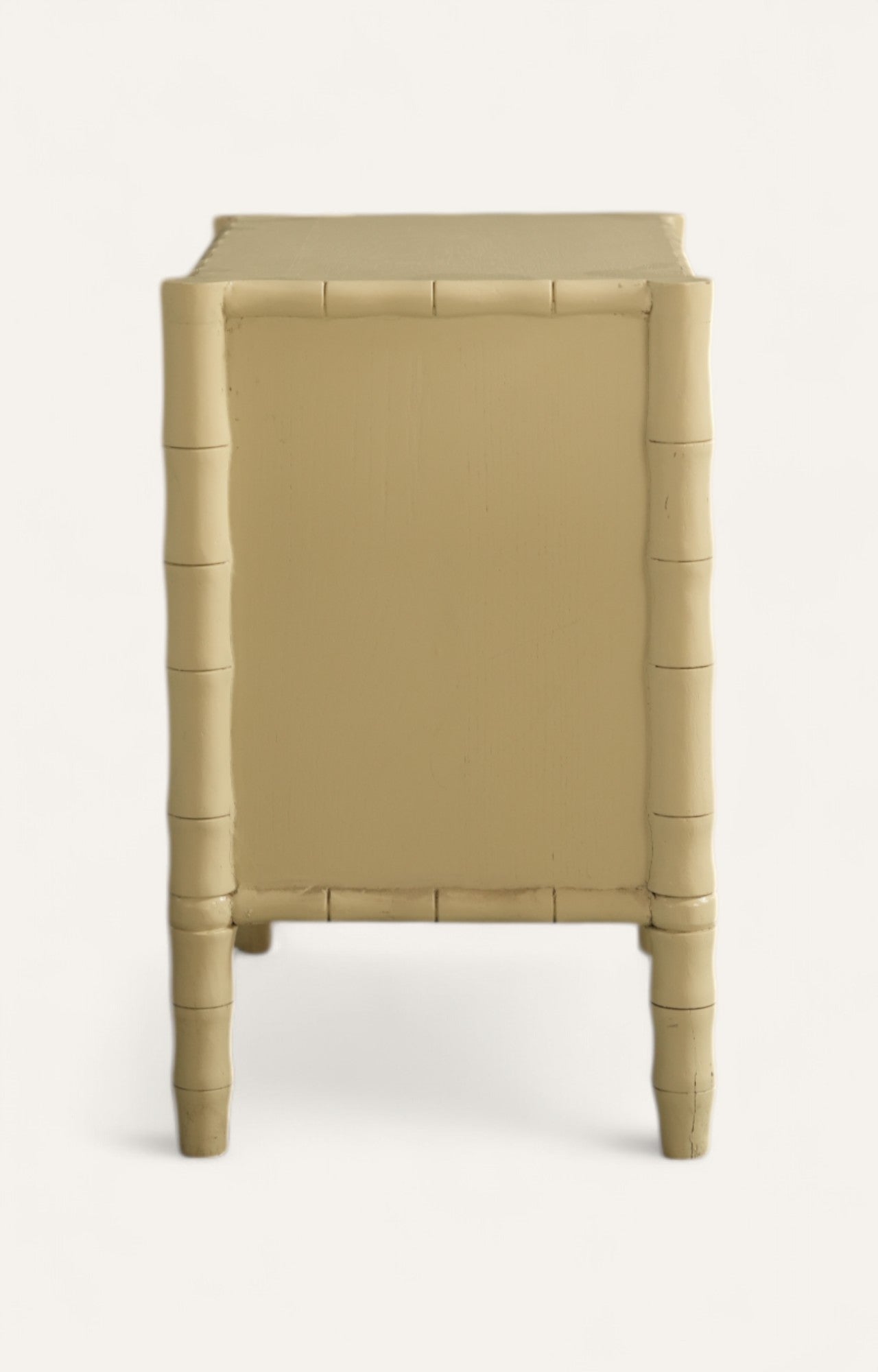 Beige side table with bamboo-style 