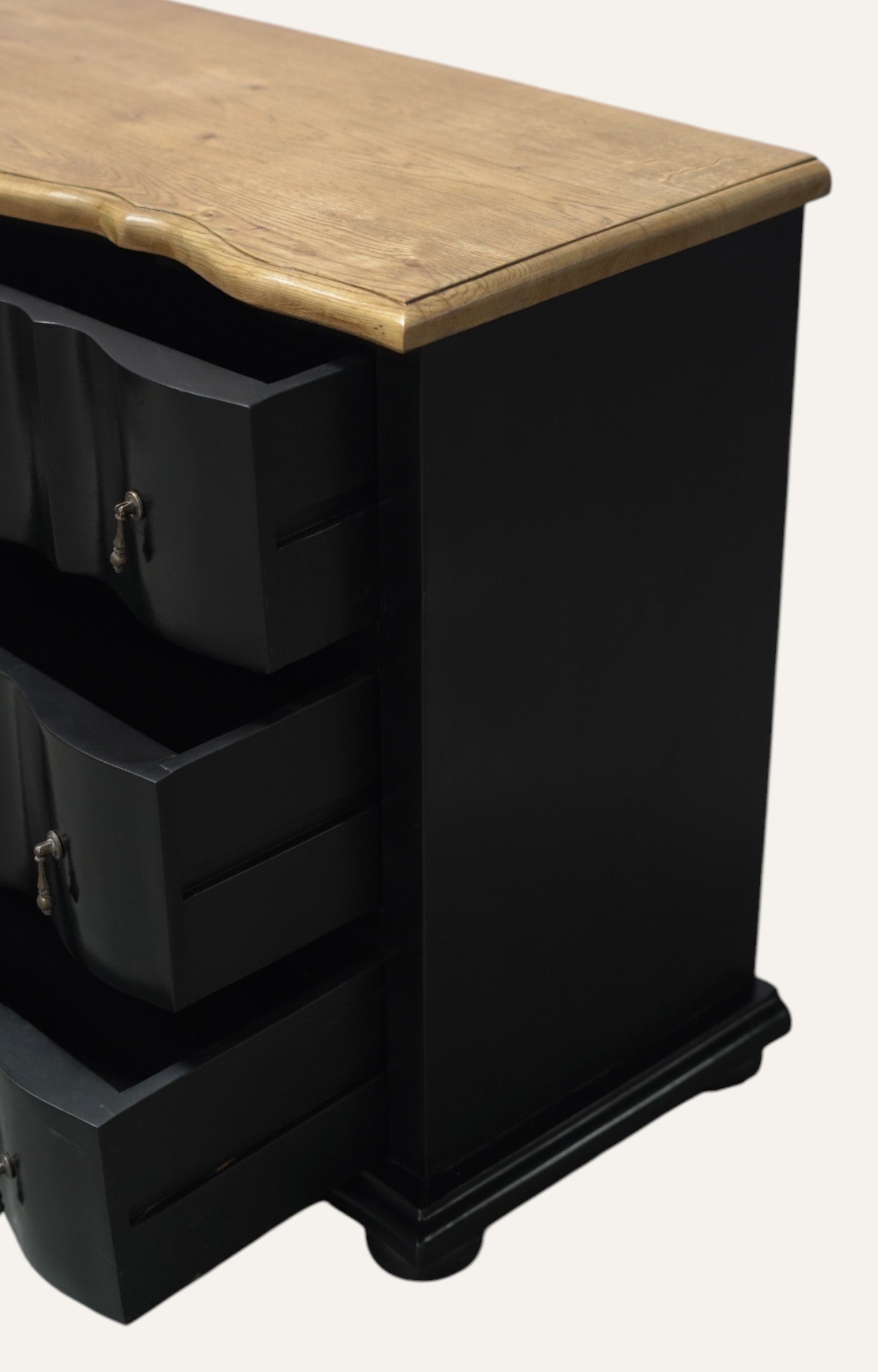 Vintage Black Serpentine Chest 