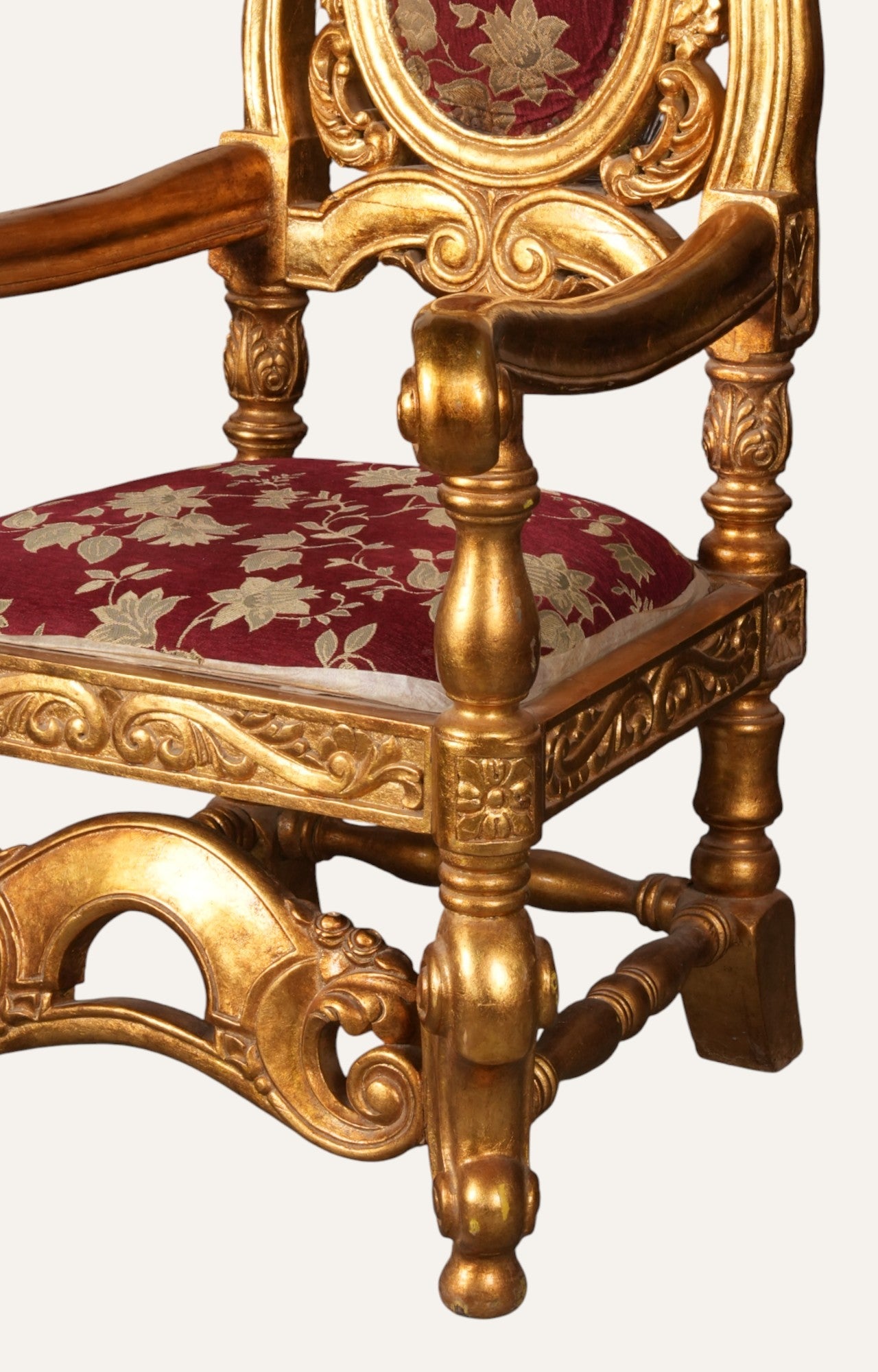 Decorative chair with gold frame