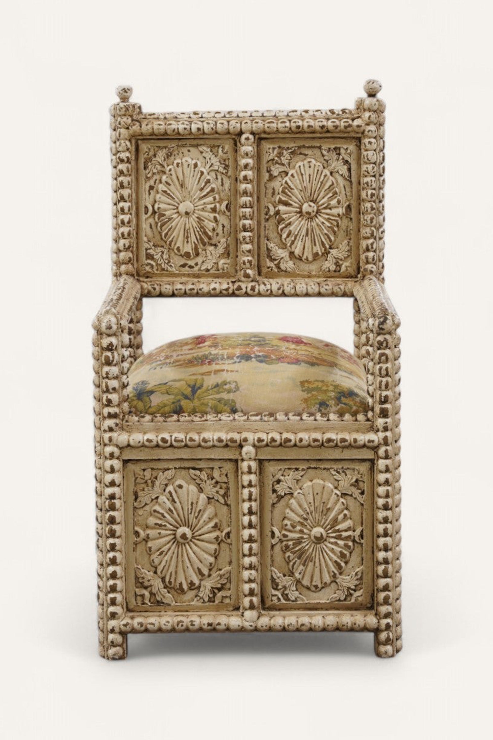 Ornate Teak Wood Armchair
