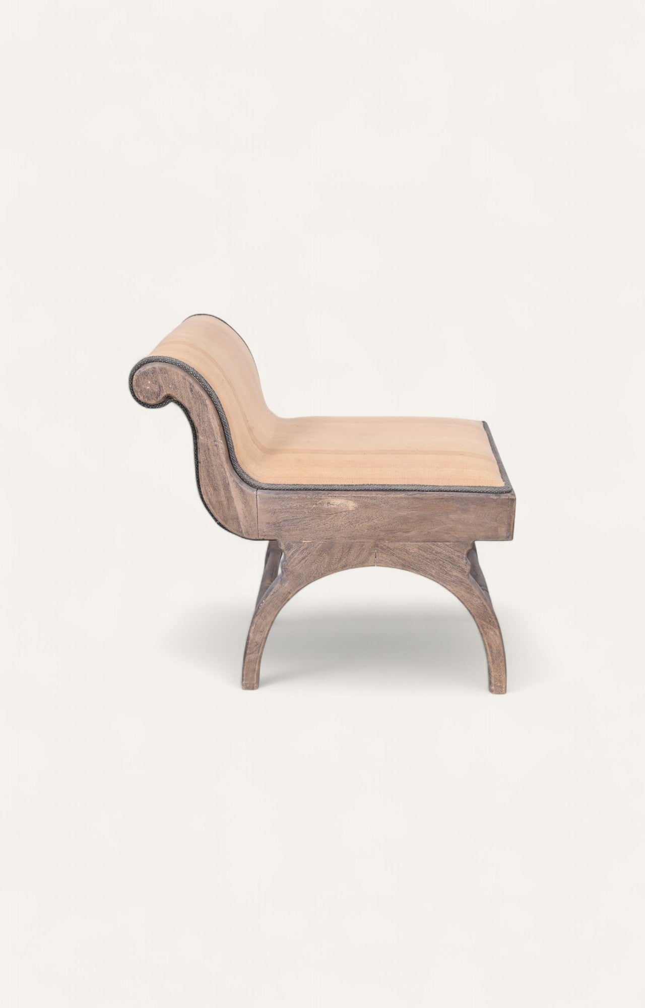 Scroll-Arm Camelback Stool