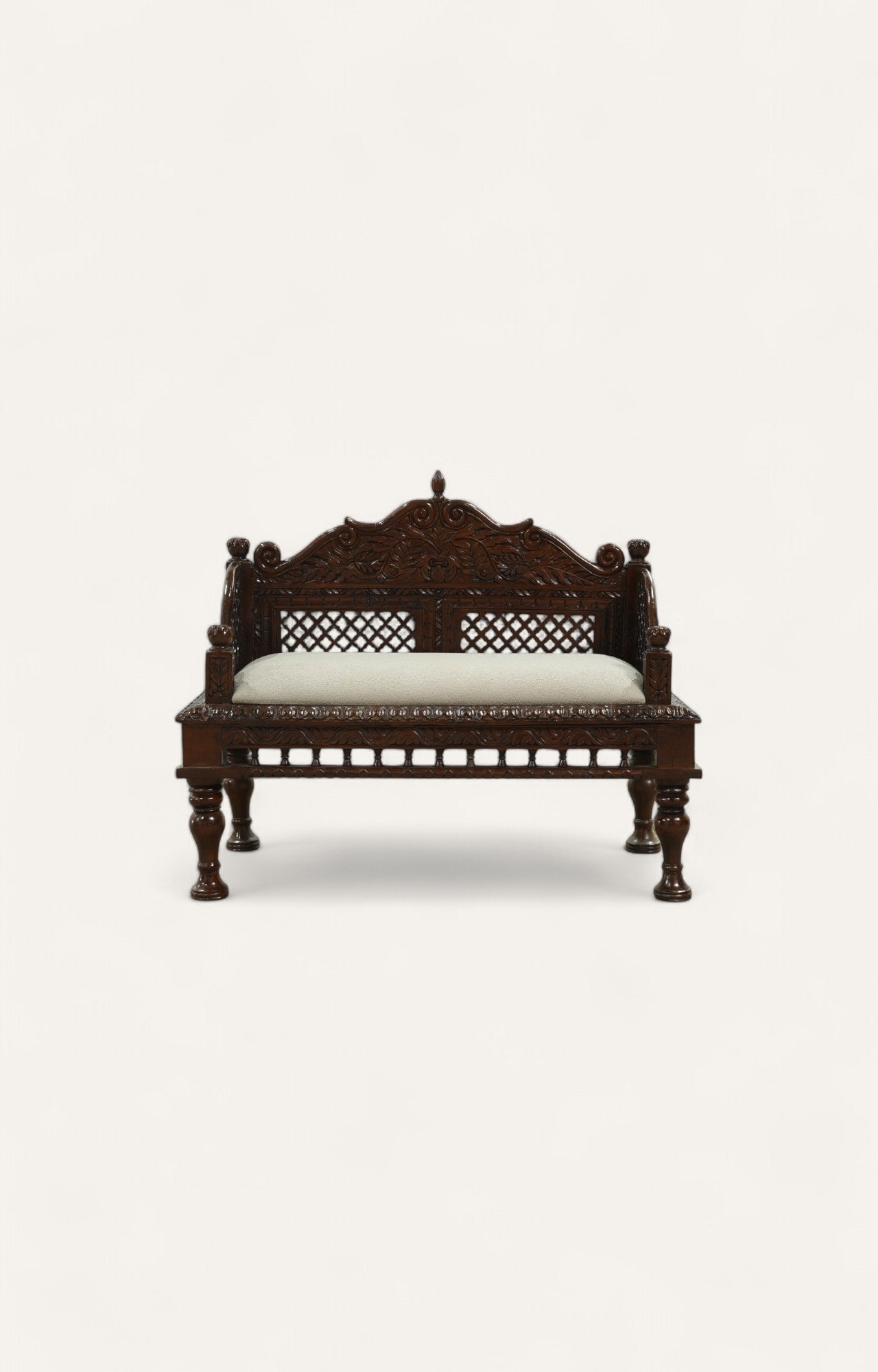 Carved wooden bench 