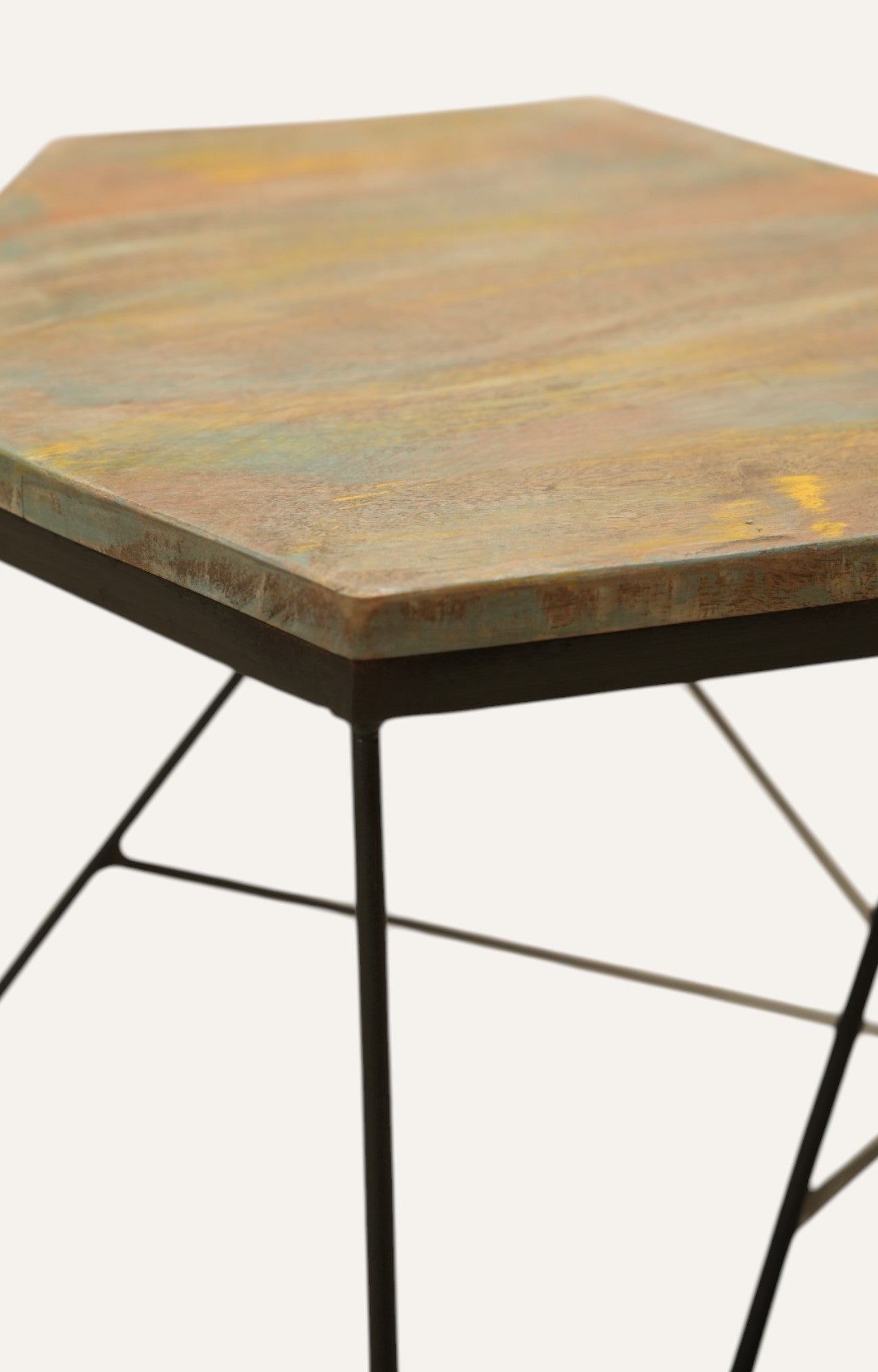 Geometric Wood Side Table