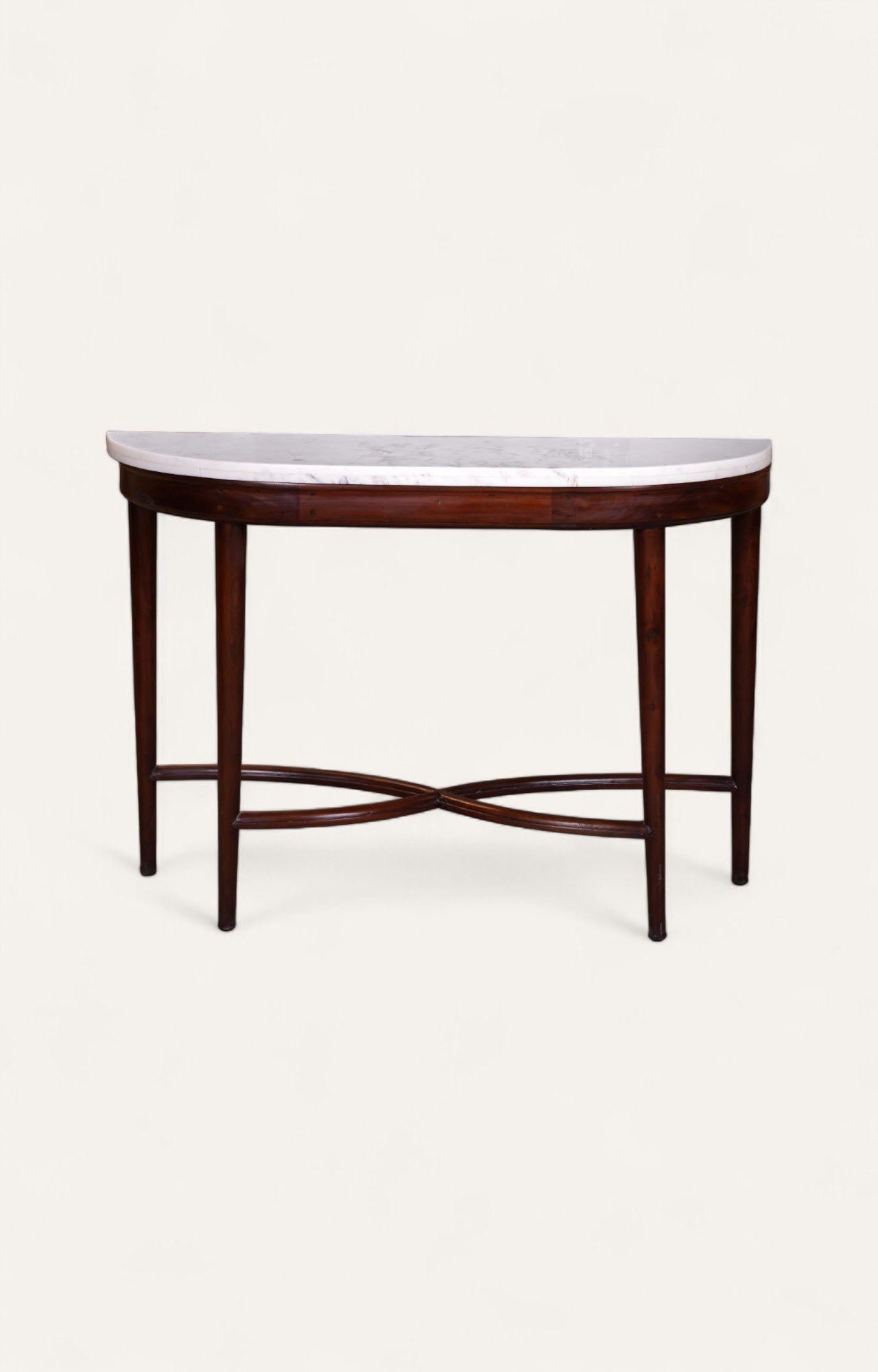 Demi-lune table with marble