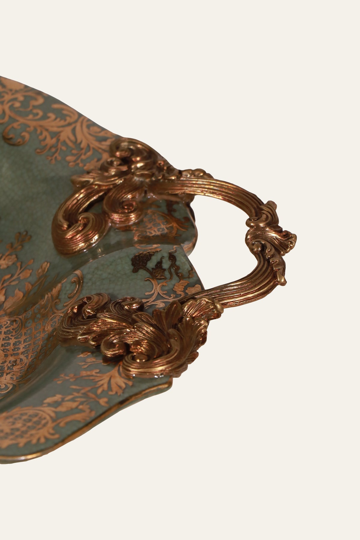 Sage green decorative tray
