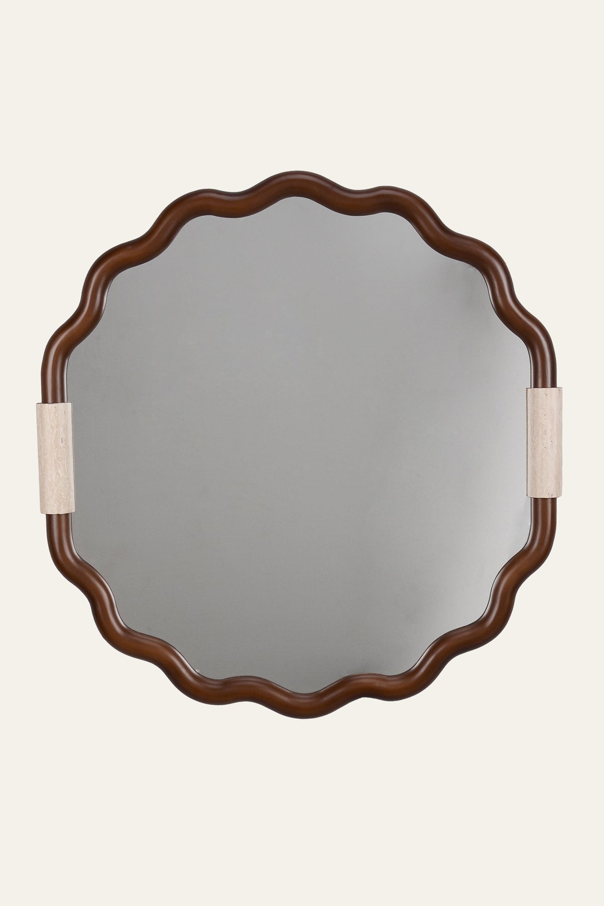 Scalloped Wood Wall Mirror