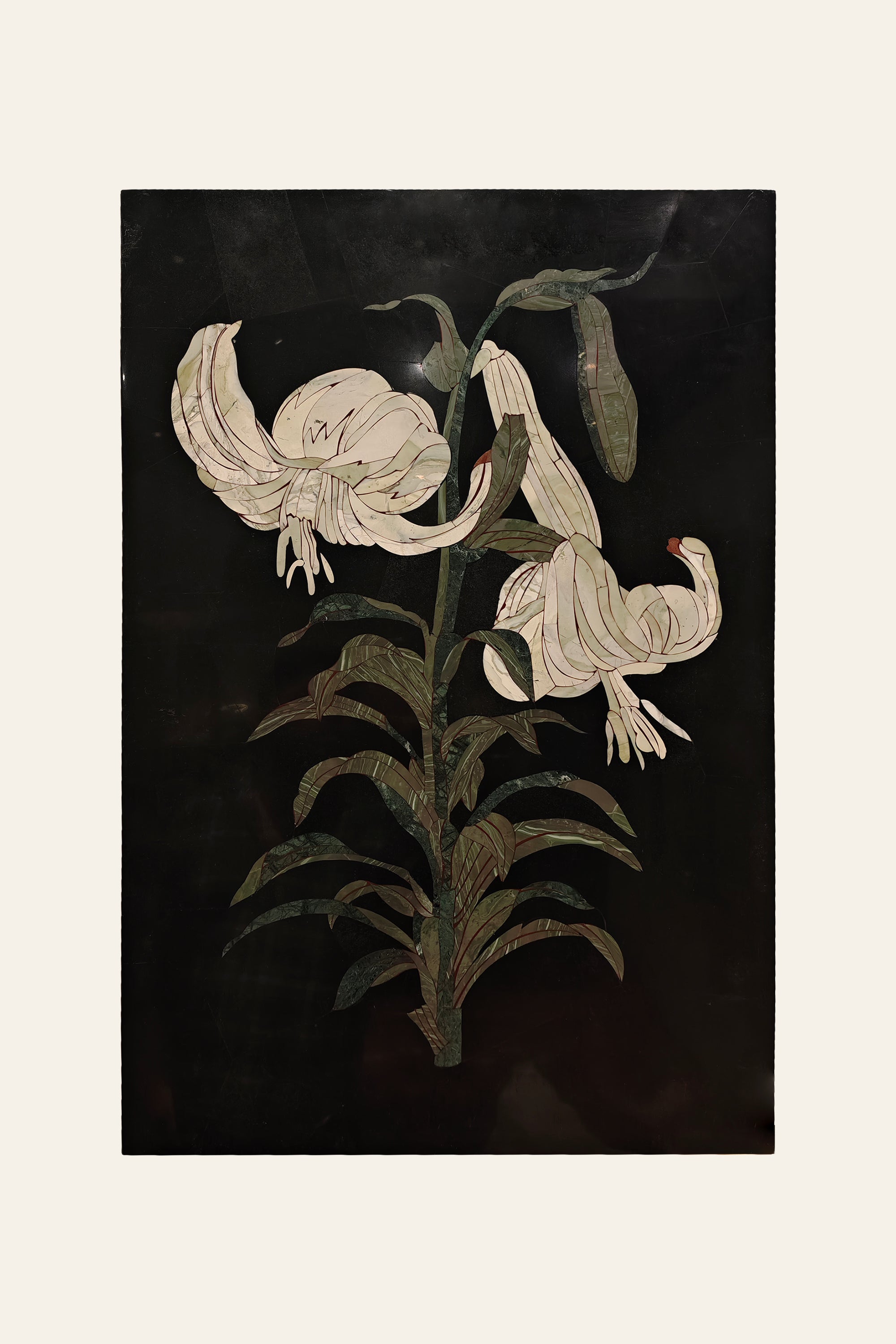 Semi-Precious Inlaid Floral Wall Art