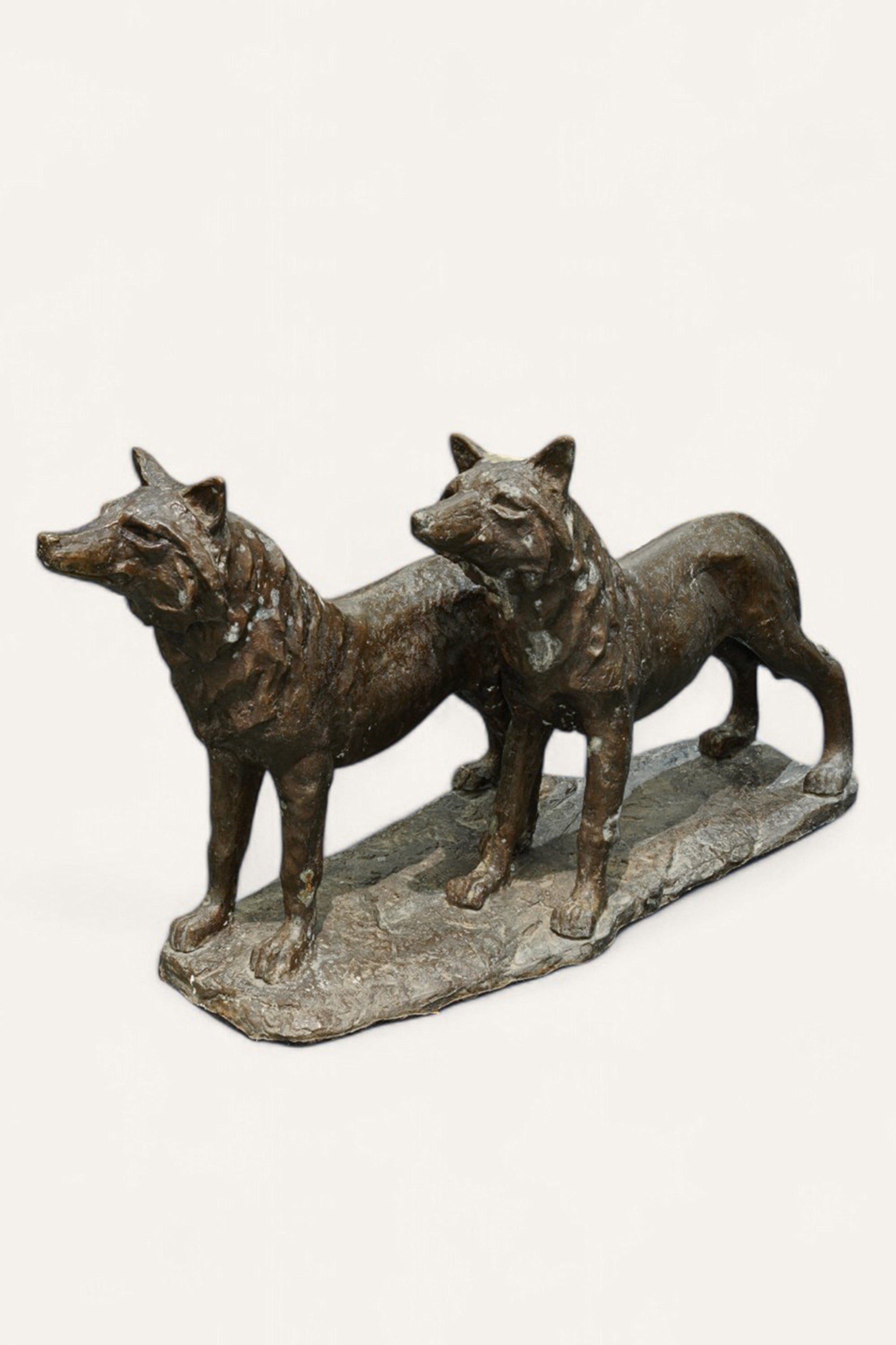 Shepherd Dogs Brass Sculpture