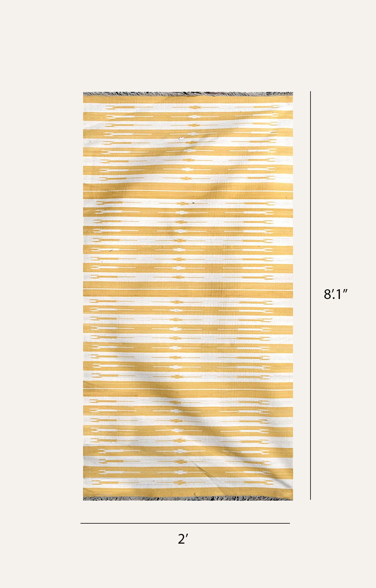 Handmade Yellow & White Stripes Cotton Runner