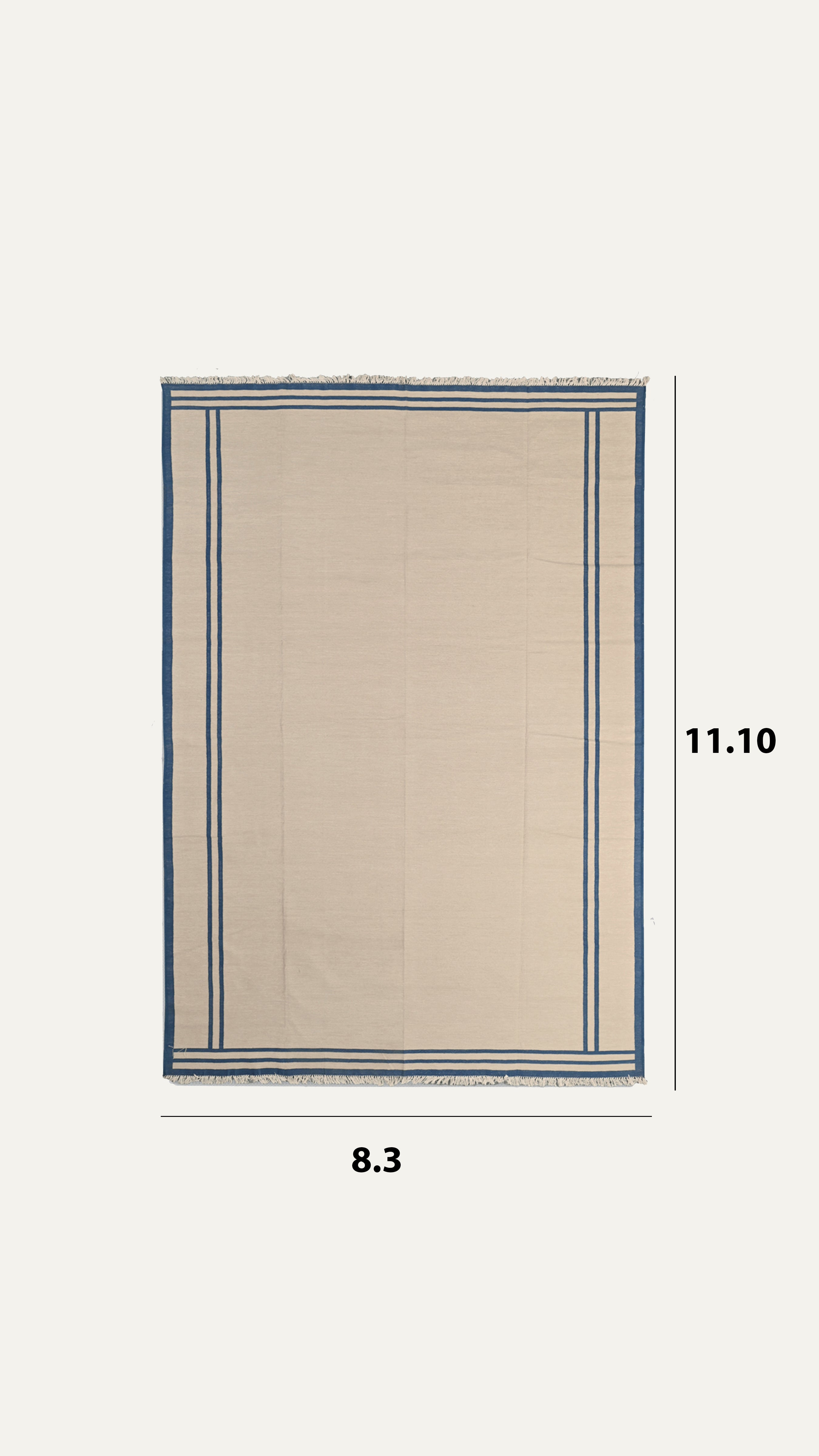 8 x 12 Ft Handwoven Flatweave Solid Pattern Cotton Rug