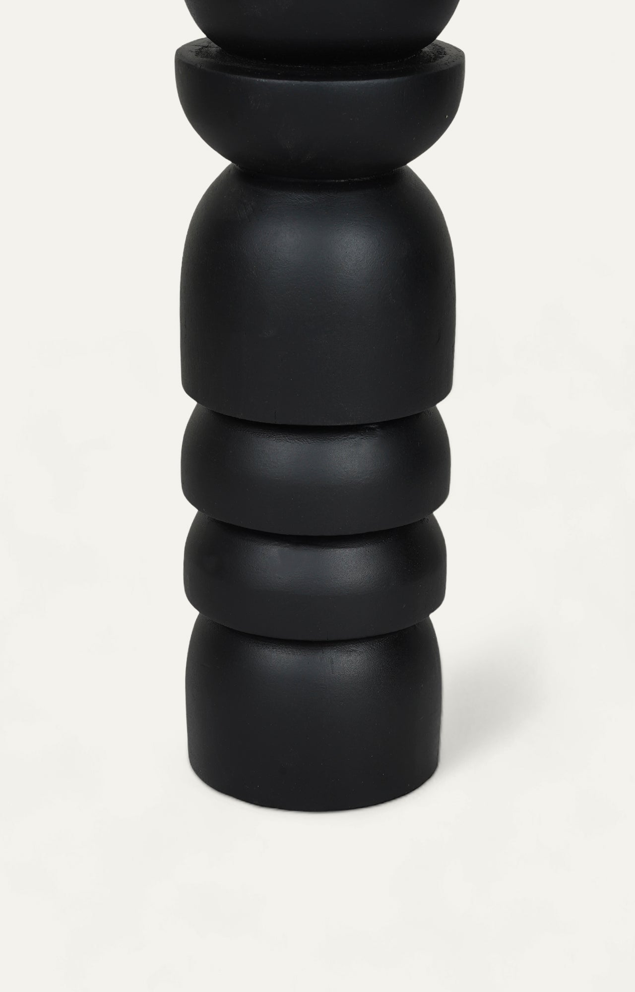 Sleek Black wooden Candle Holder_3