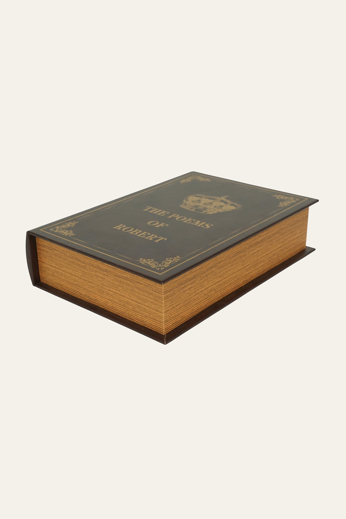 Small brown vintage book storage box