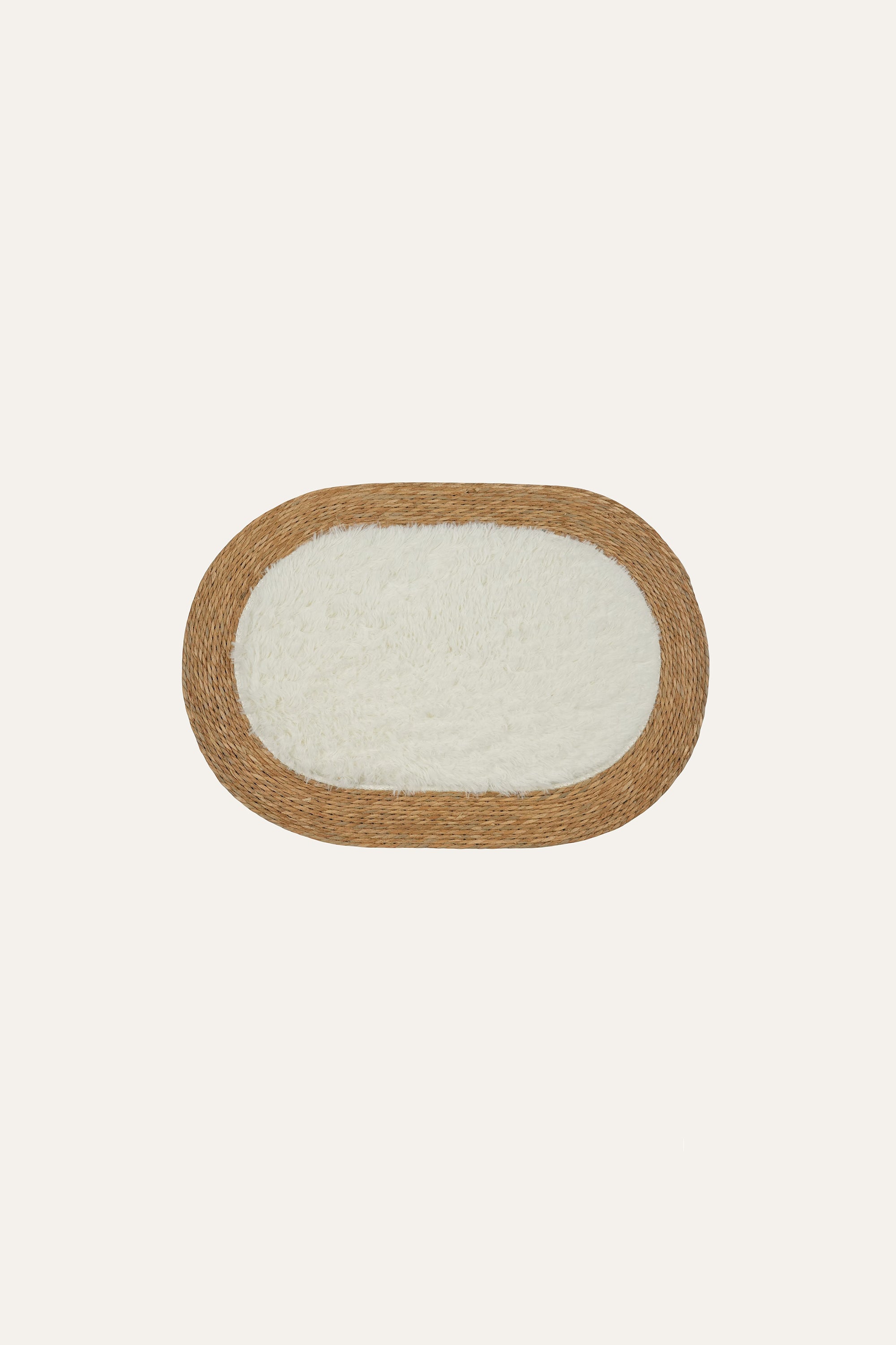 Small oval woven mat for home decor