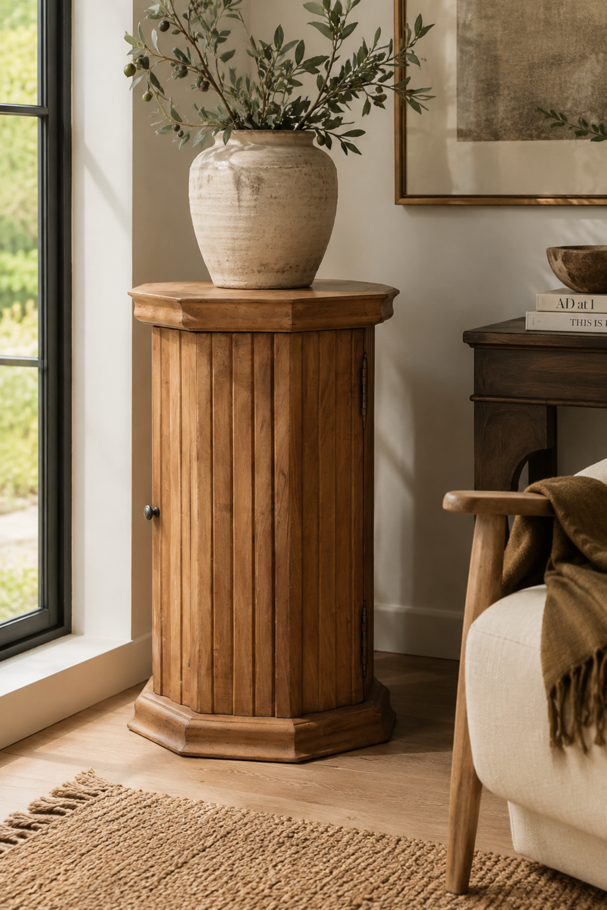 Solid wood display plinth for home decor
