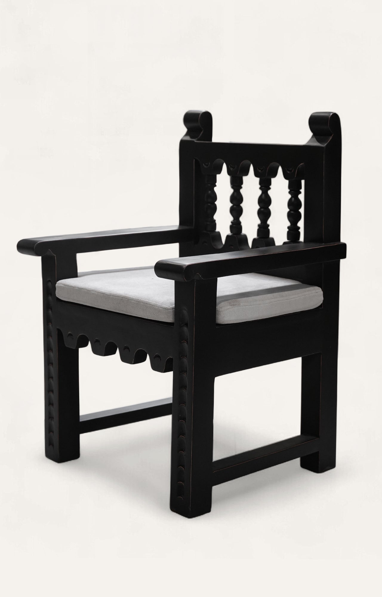 Spindle-Back Wooden Accent Chair