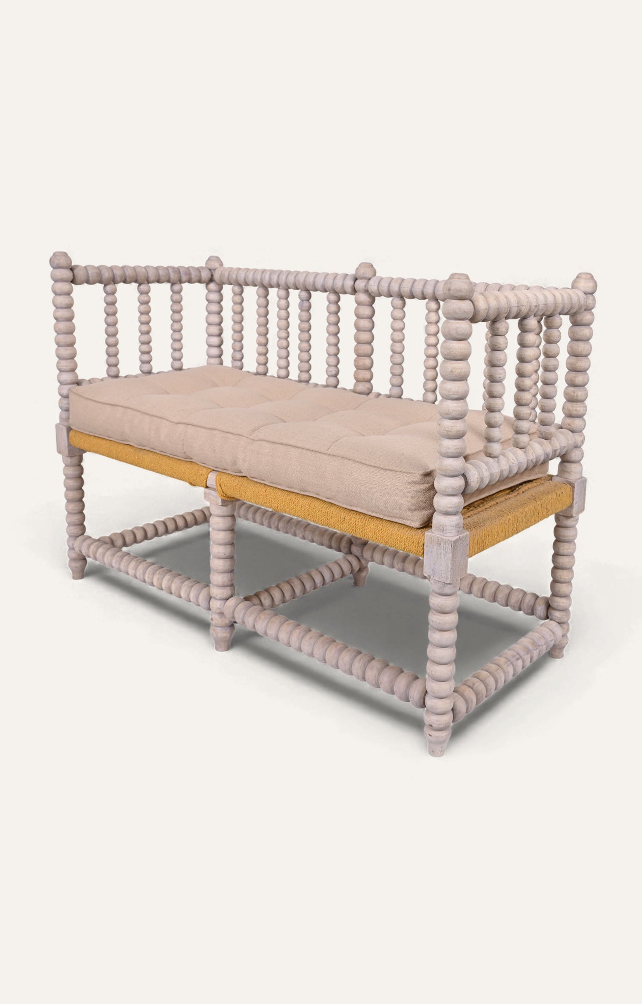 Spindle leg Upholstered Bench