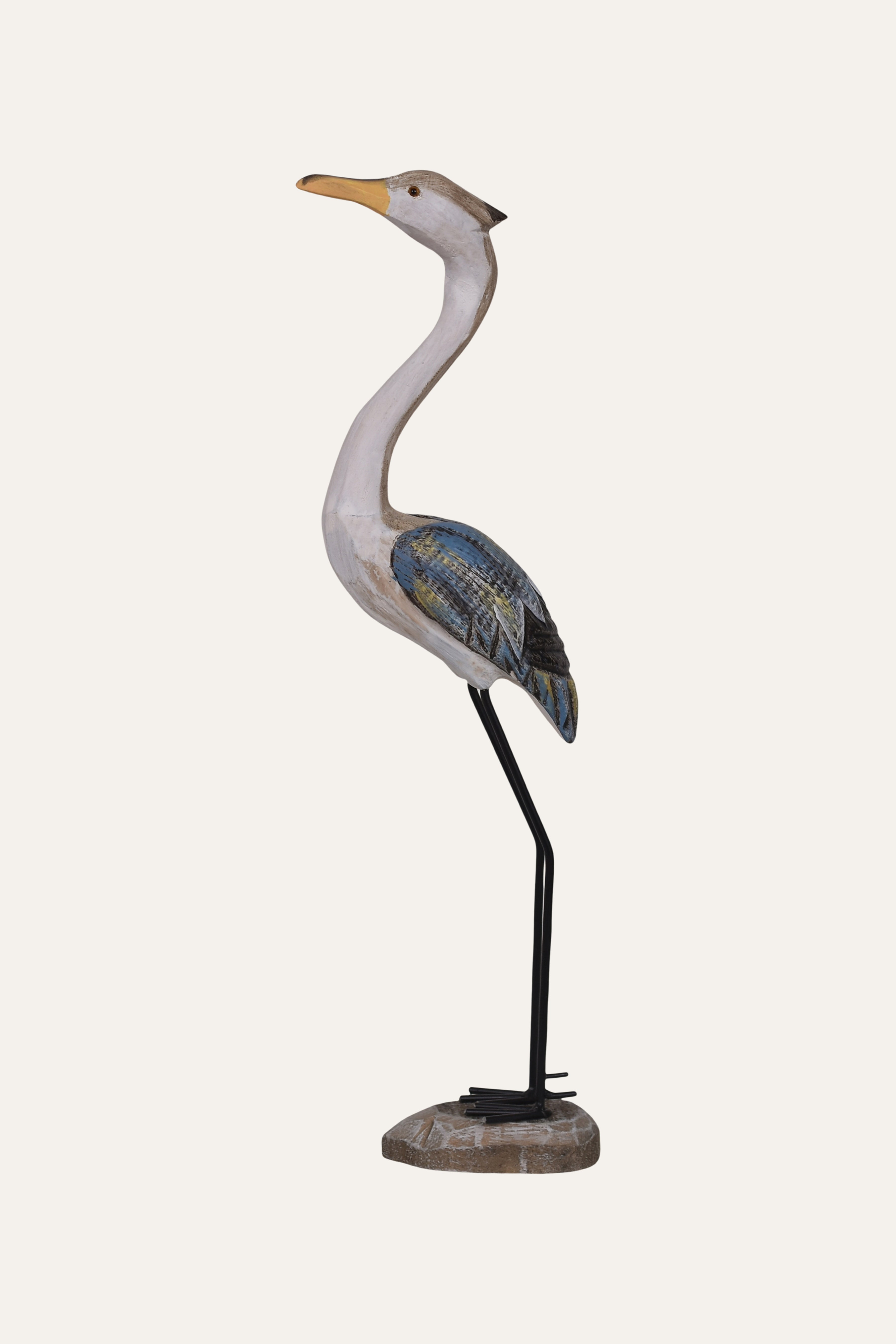 Handcrafted Paulownia Wood Standing Bird Sculpture