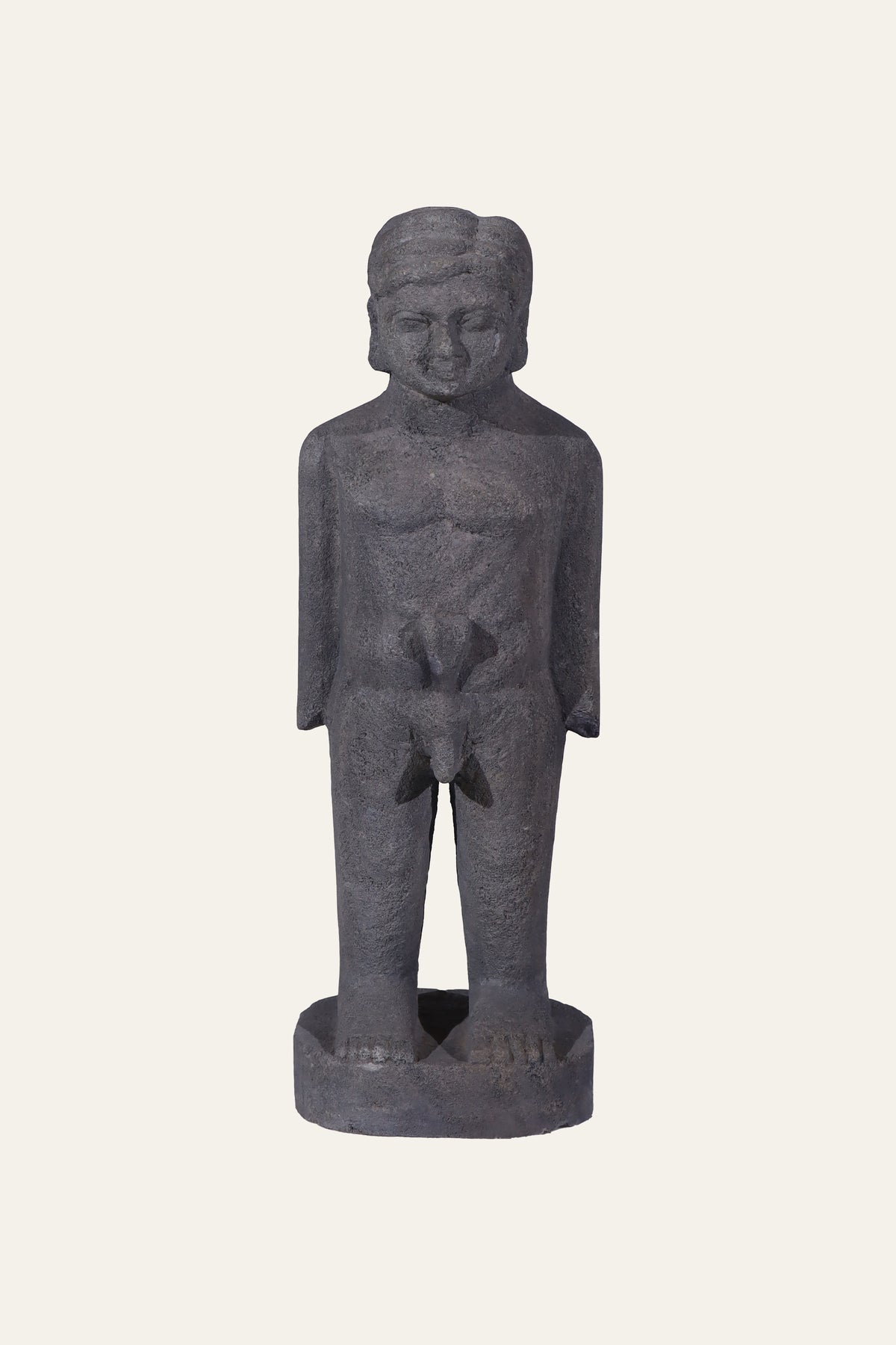 Standing man statue in grey patina finish