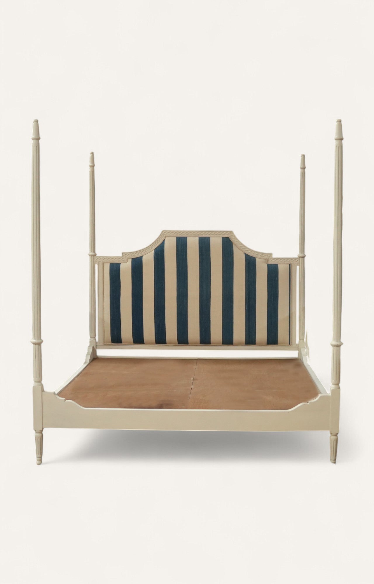 Striped Dhurrie Upholstered Bed