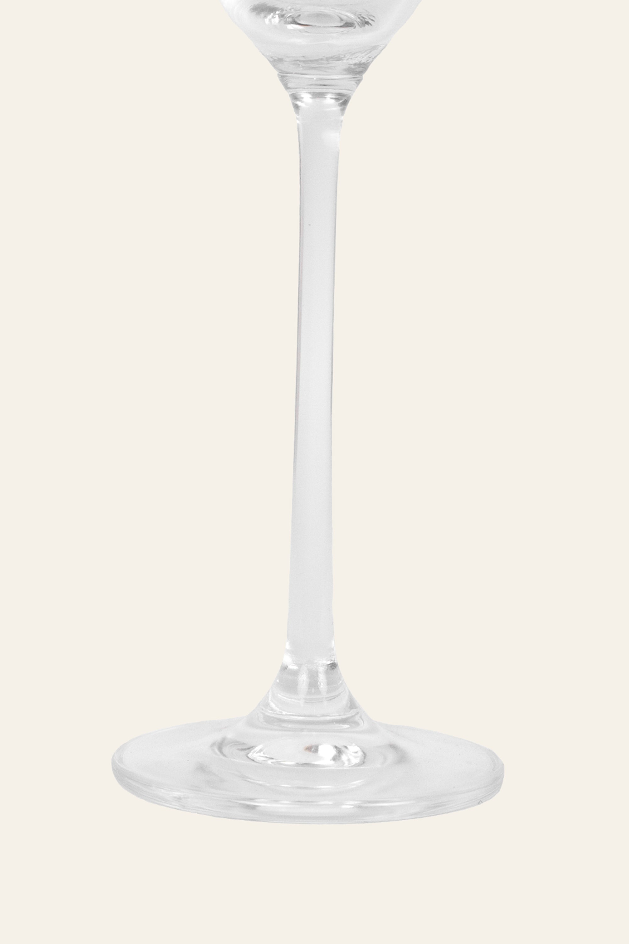 Stylish clear wine glass for dining and parties