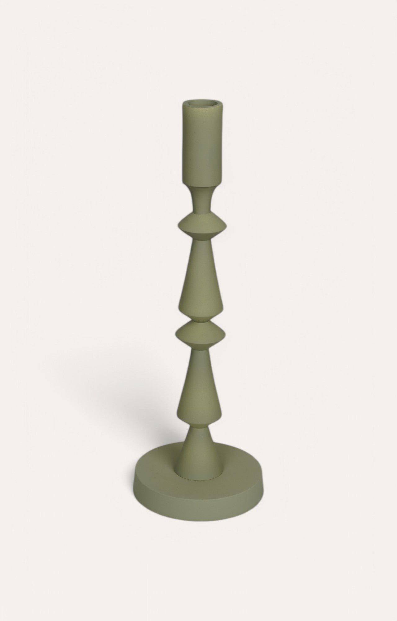 Terracotta-colored candle holder