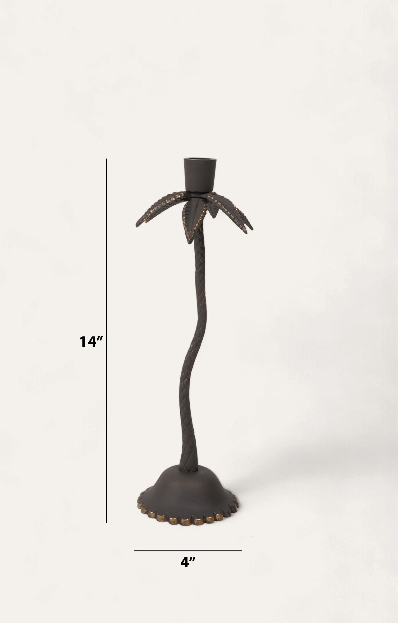 Brass Palm Tree Bronze Candle Stand