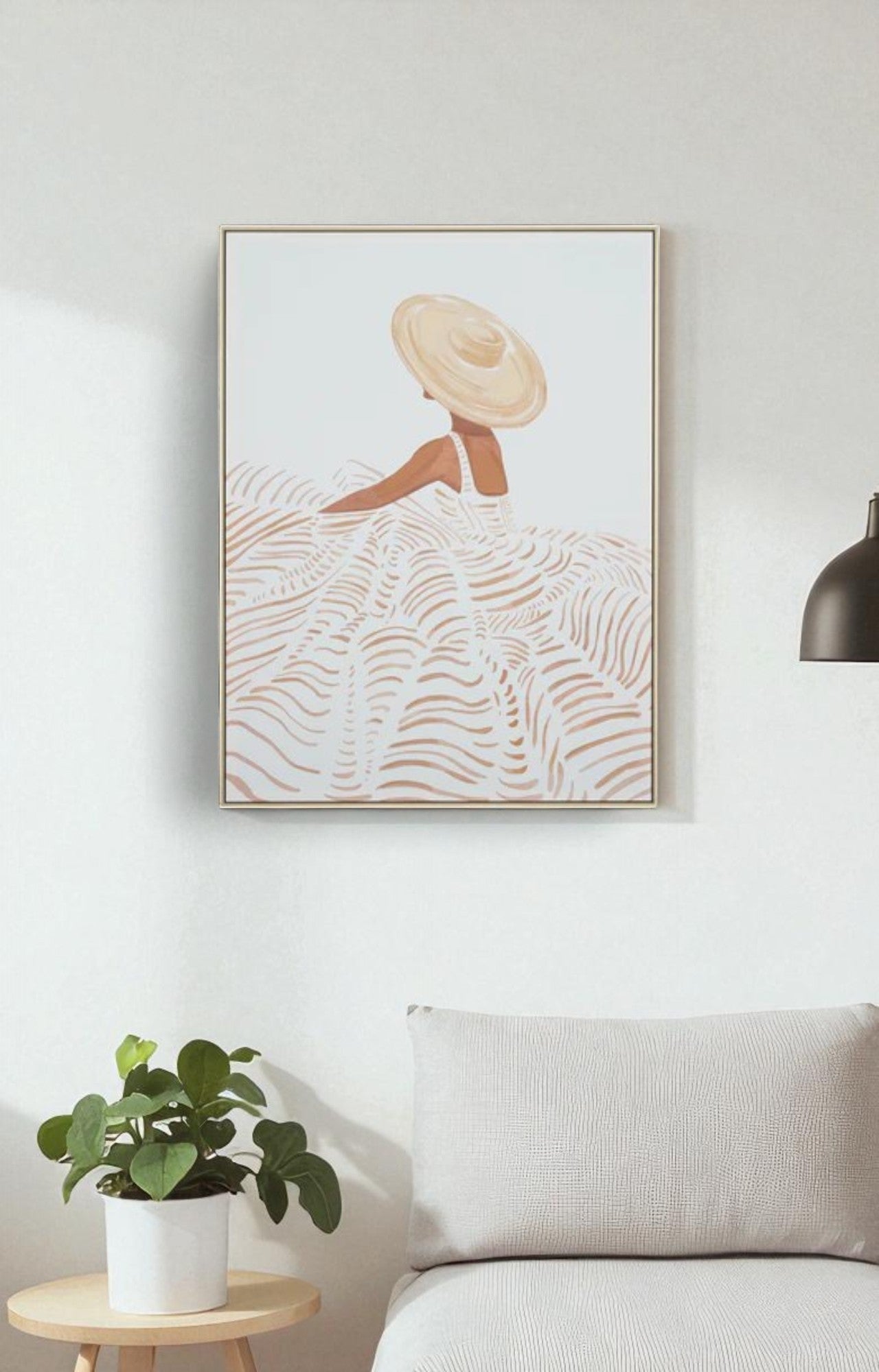 Lady in Hat Painting with Frame
