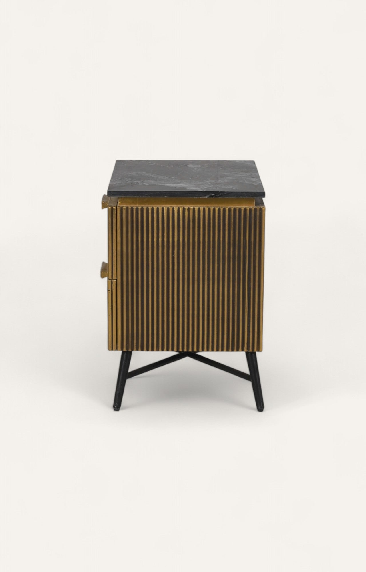 Fluted Brass Bedside Table