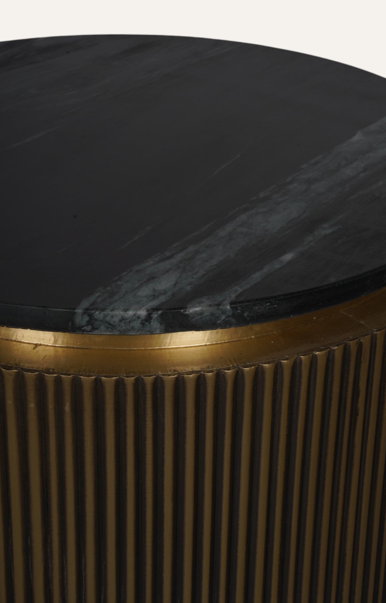 Side Table in Brass with Marble Top