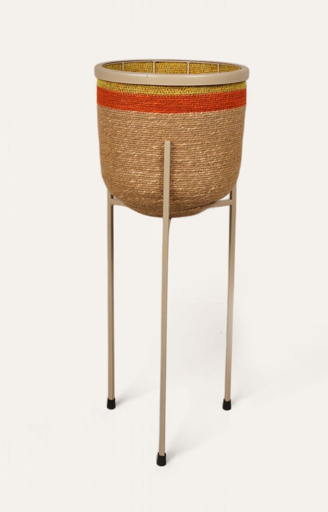 Tall Seagrass Planter with Iron Stand