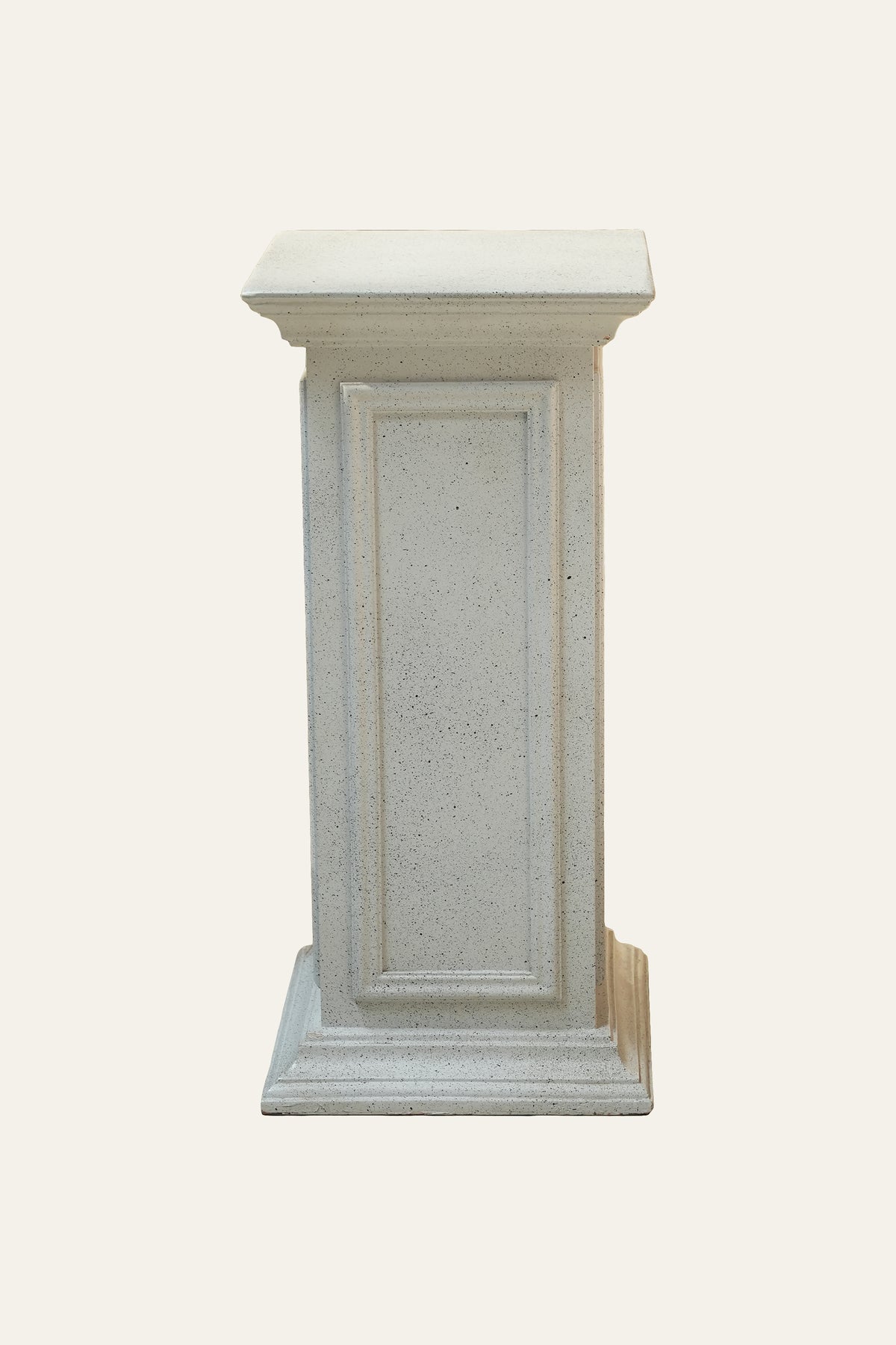 Tall white wooden plinth for living room