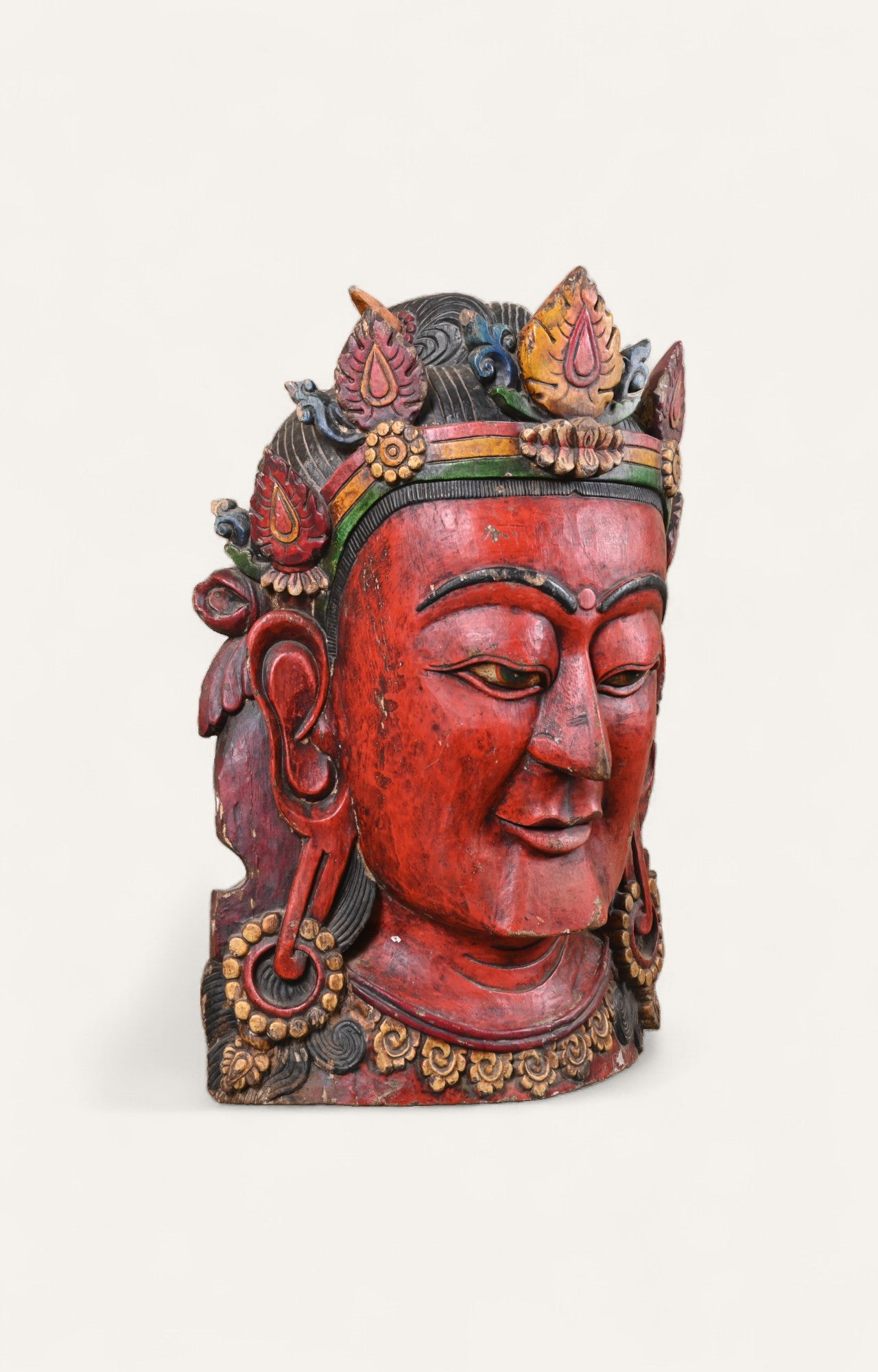 Teak Wood Himalayan Wall Mask