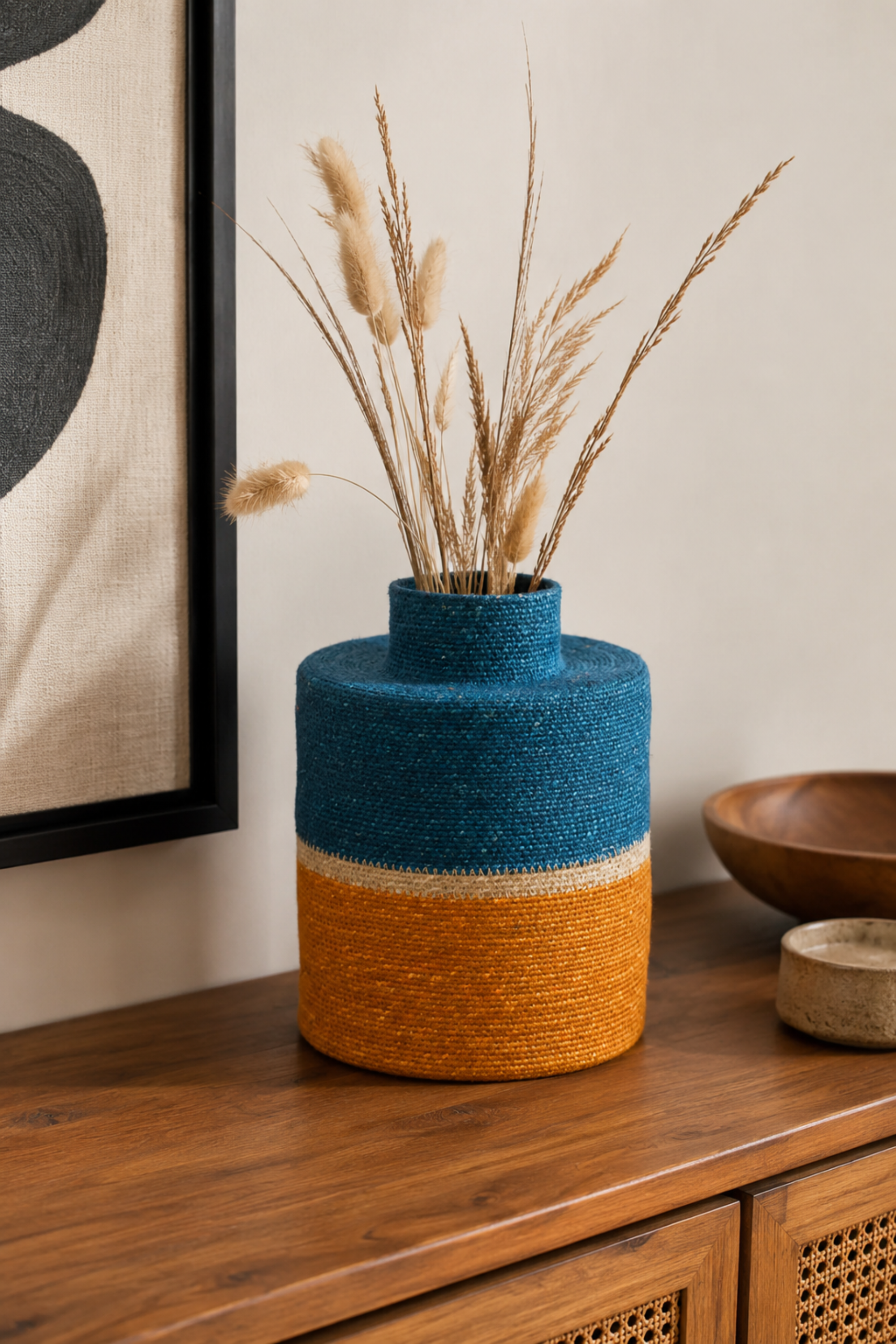 Teal Blue Seagrass Basket