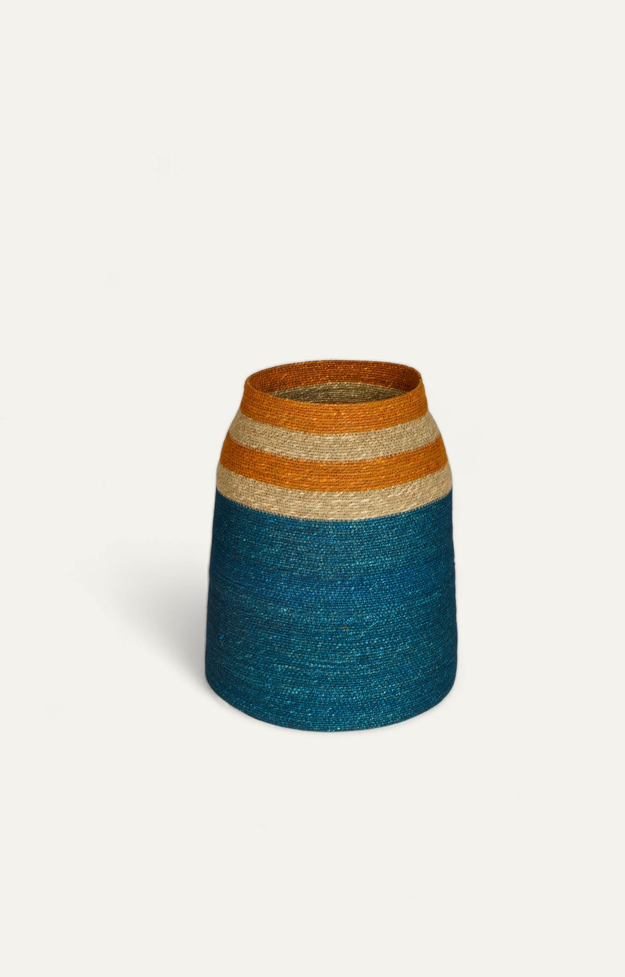 Teal Blue Boho Seagrass Basket