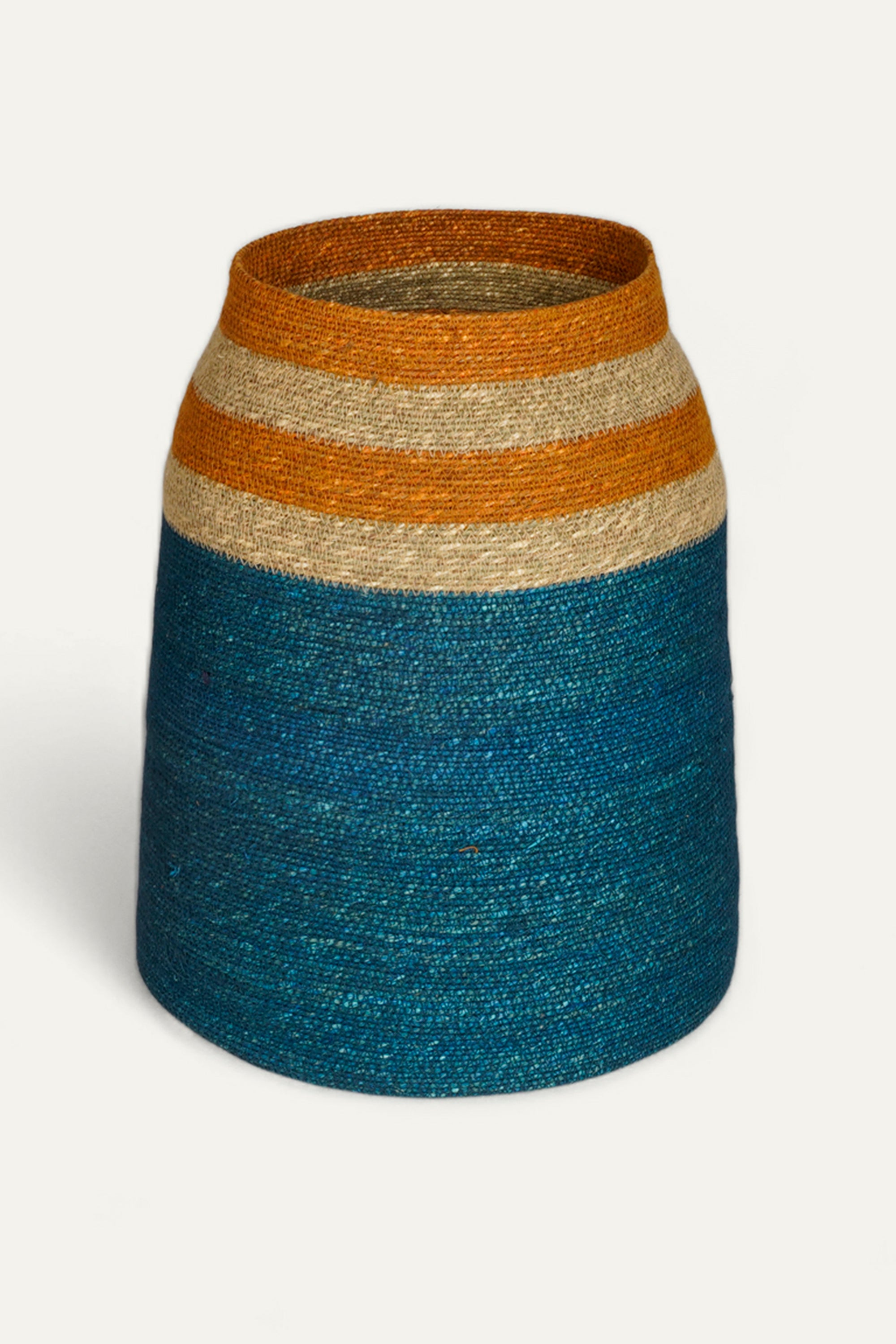 Teal Blue Boho Seagrass Basket