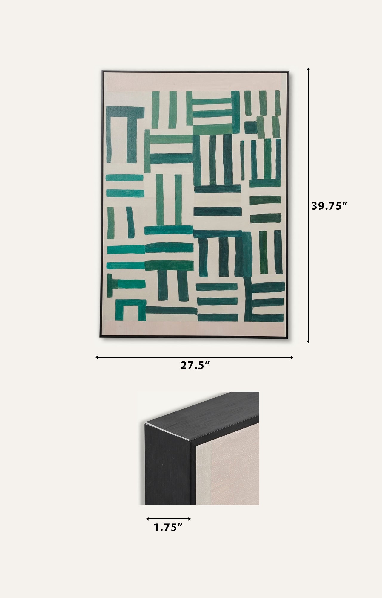 `Teal Geometric Abstract II_size