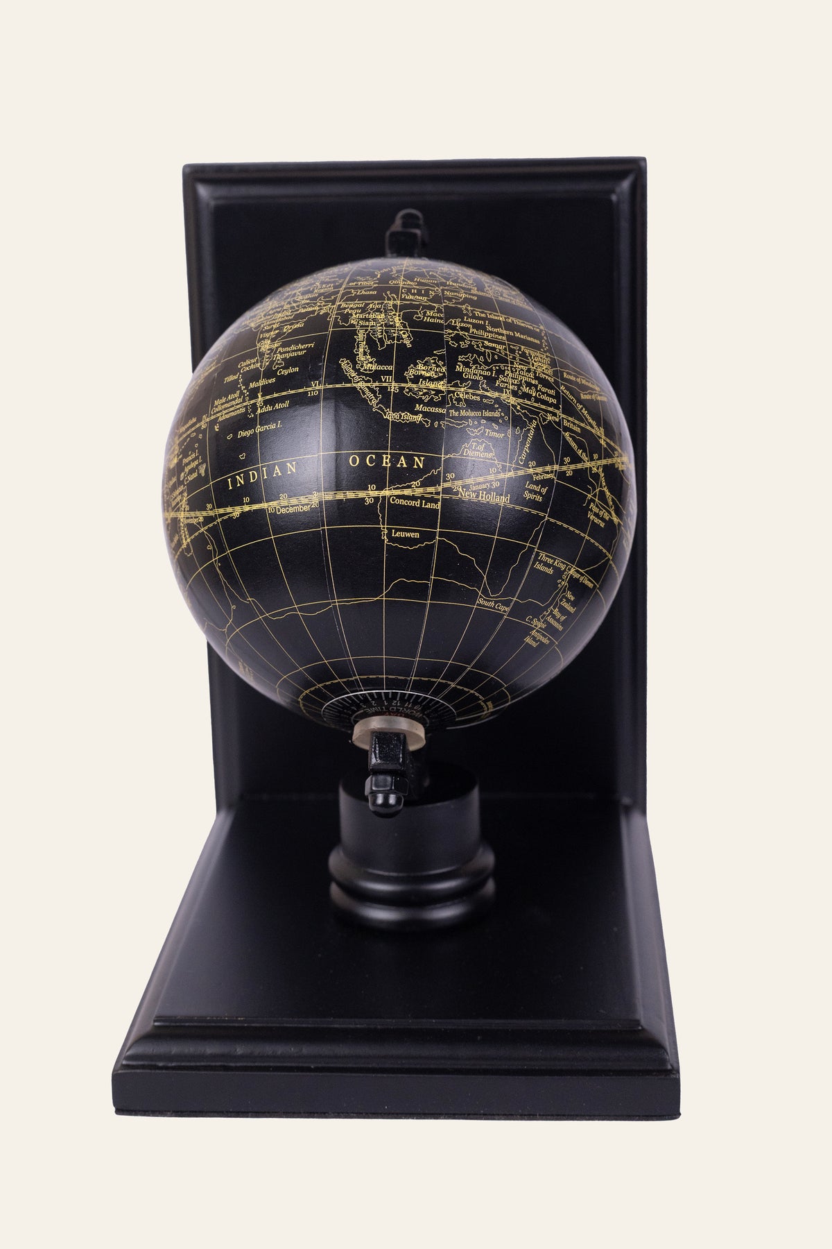 Telescope globe bookends for home library