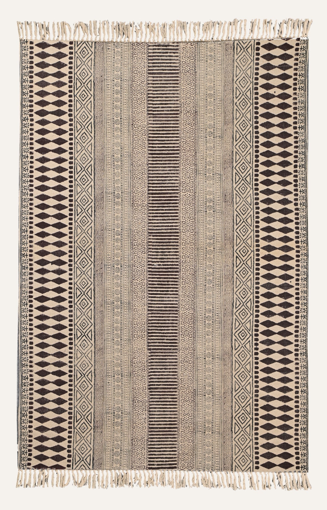 Textured Striped Cotton Rug