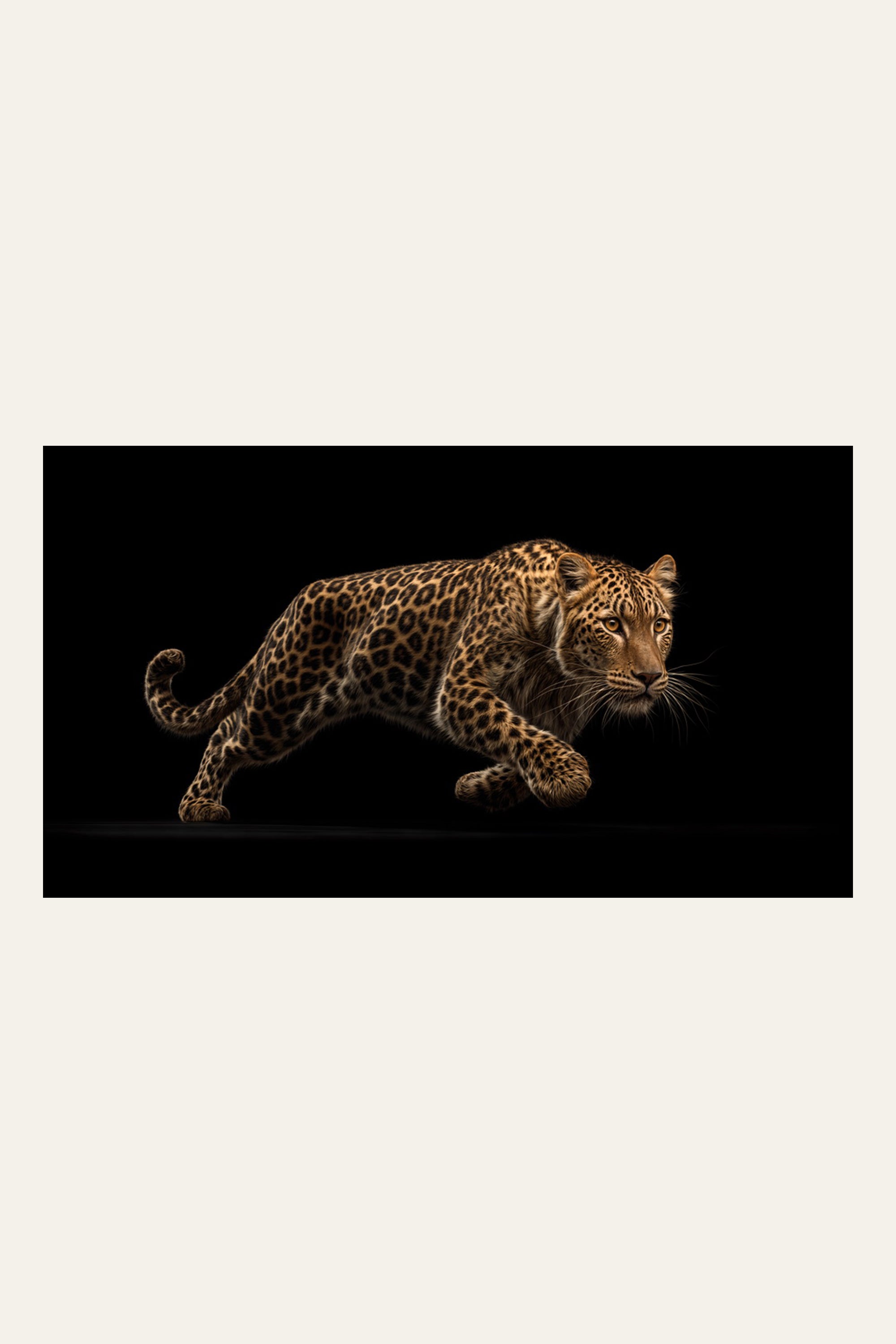 The Stealthy Leopard tempered glass wall painting