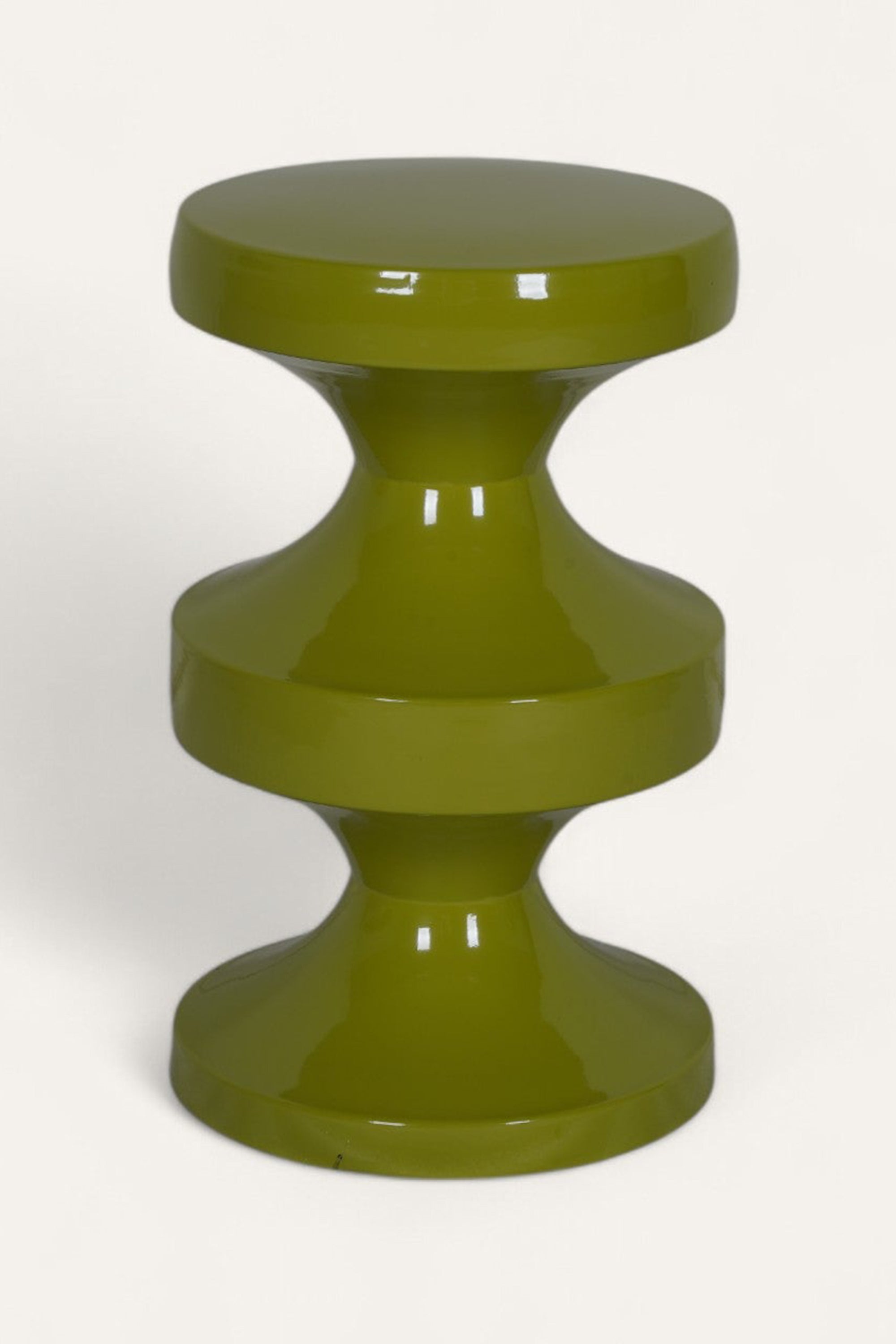 Contemporary Three-Layered Olive Green Accent Table