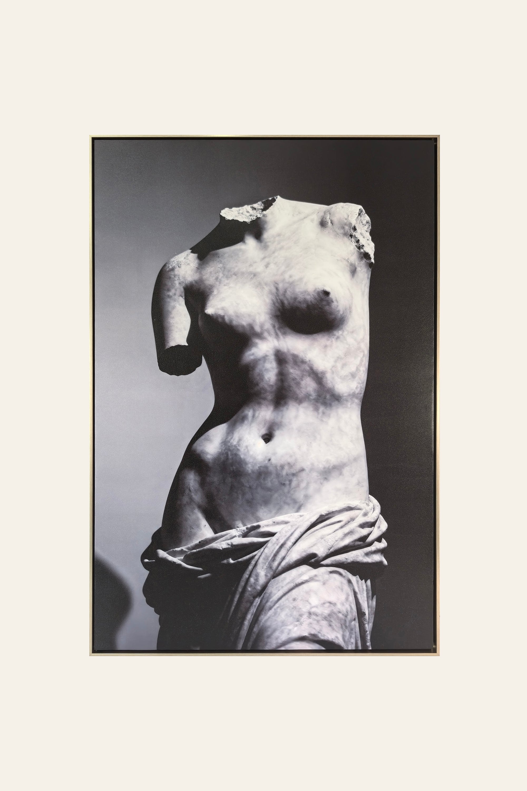 Torso classical figure black and white canvas wall art
