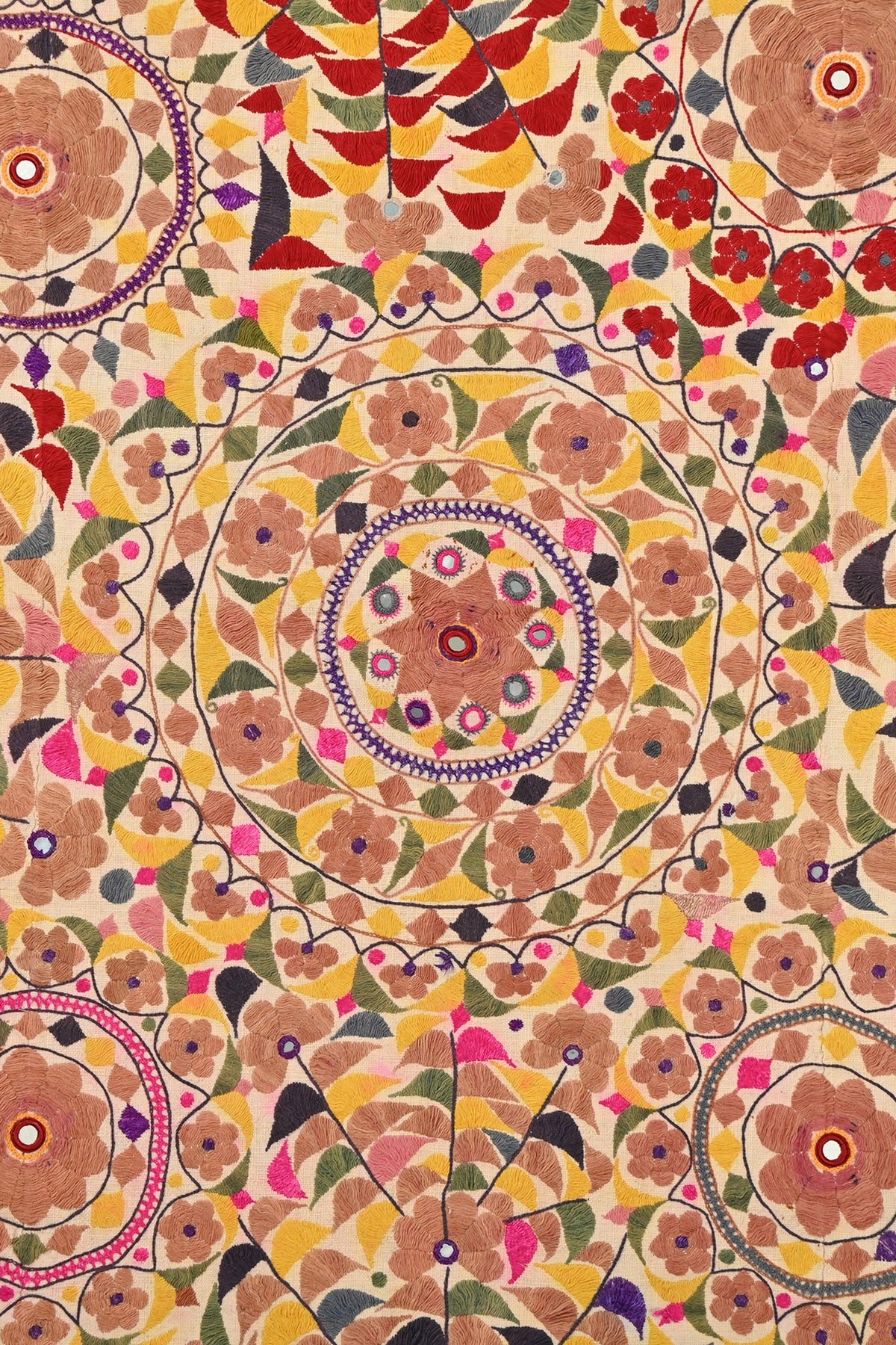 Traditional Gujarati embroidered textile wall hanging