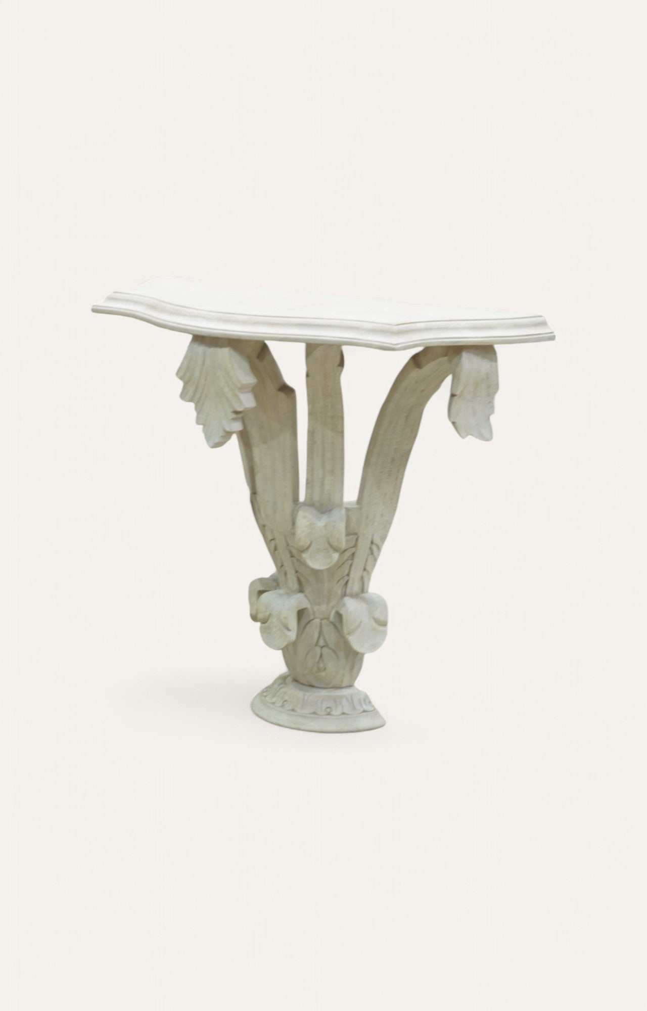 Tulip Carved Wooden Console Table