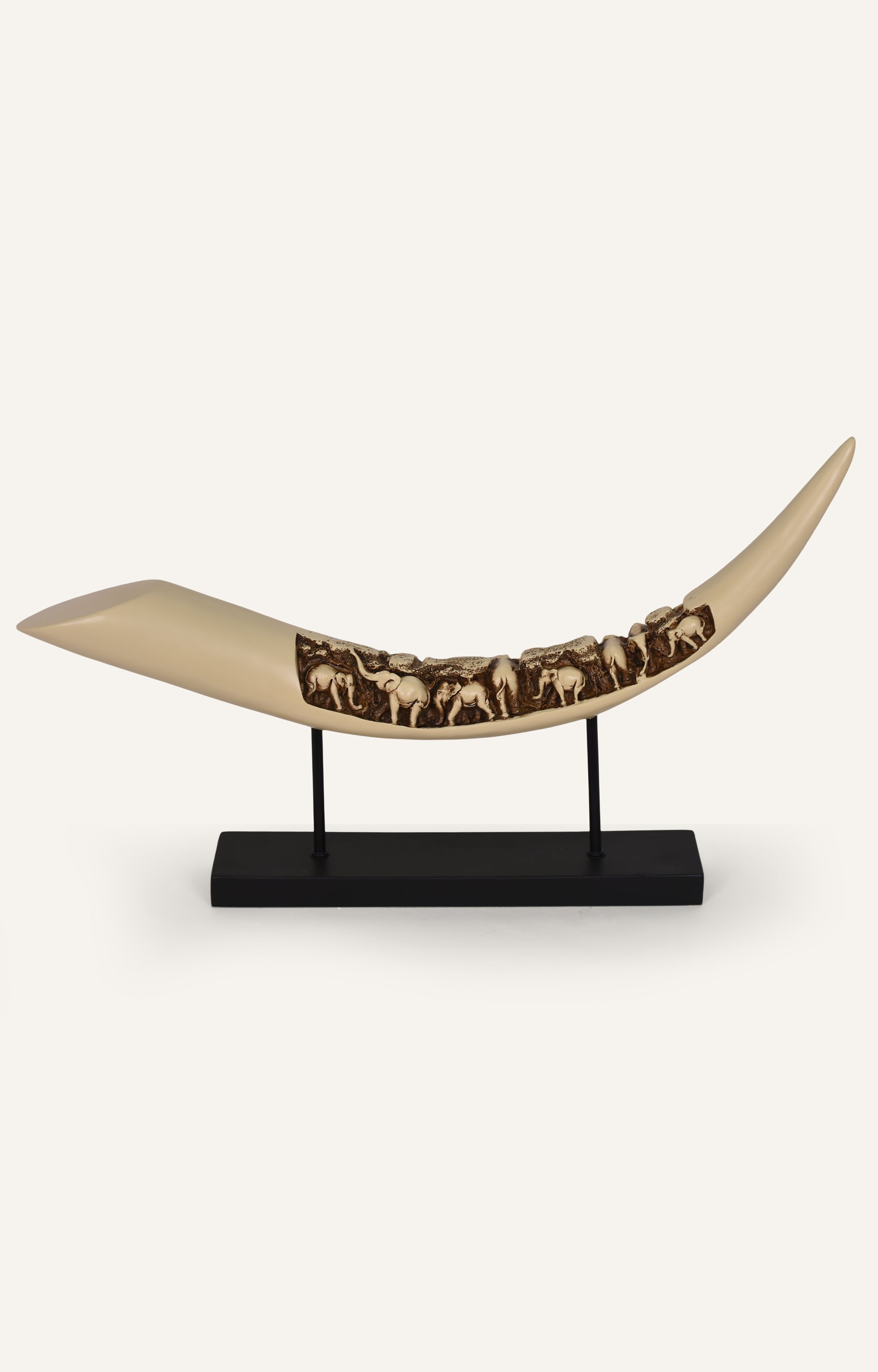 Tusk Sculpture on Stand